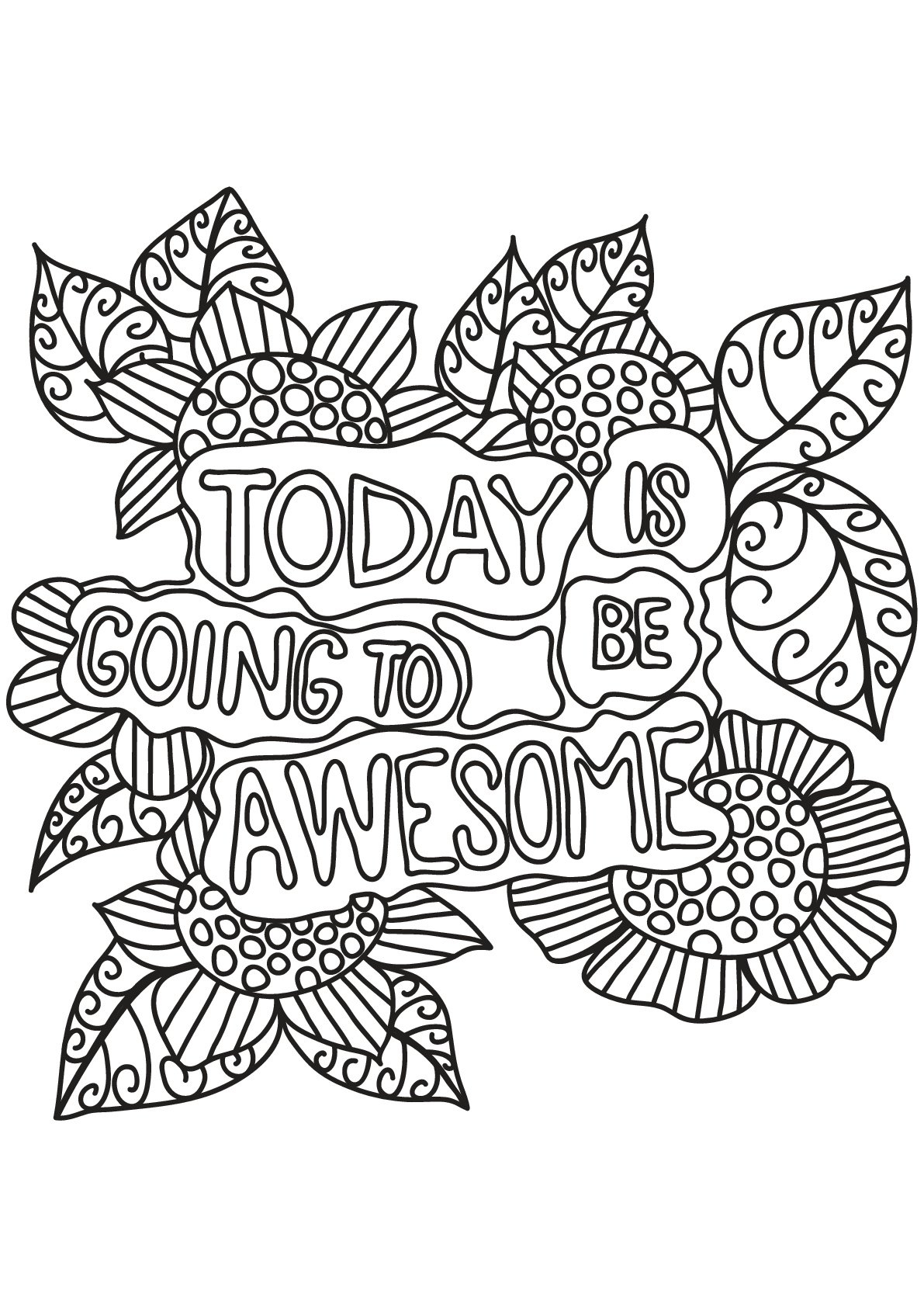 Free Book Quote 10 Positive And Inspiring Quotes Coloring Pages For Adults
