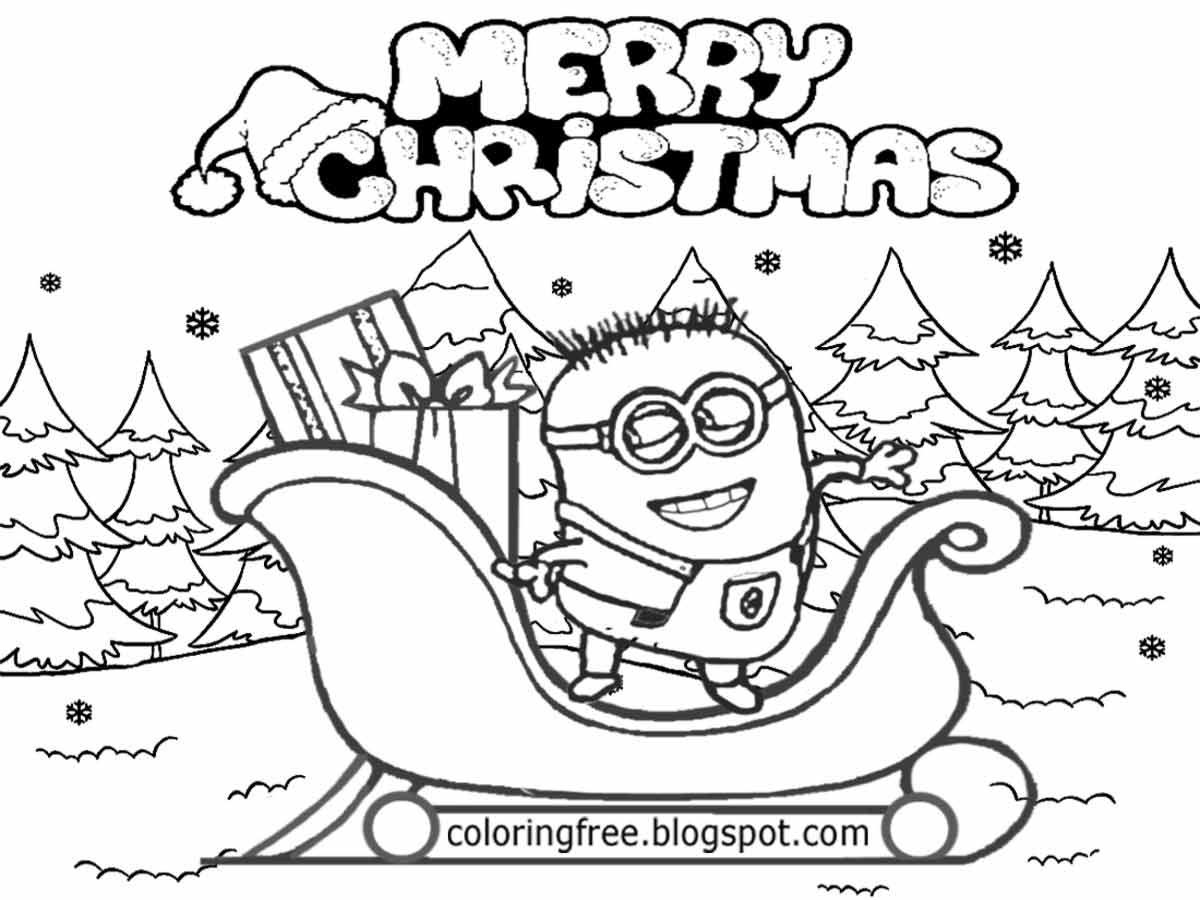 Minions Christmas Coloring Pages Printable