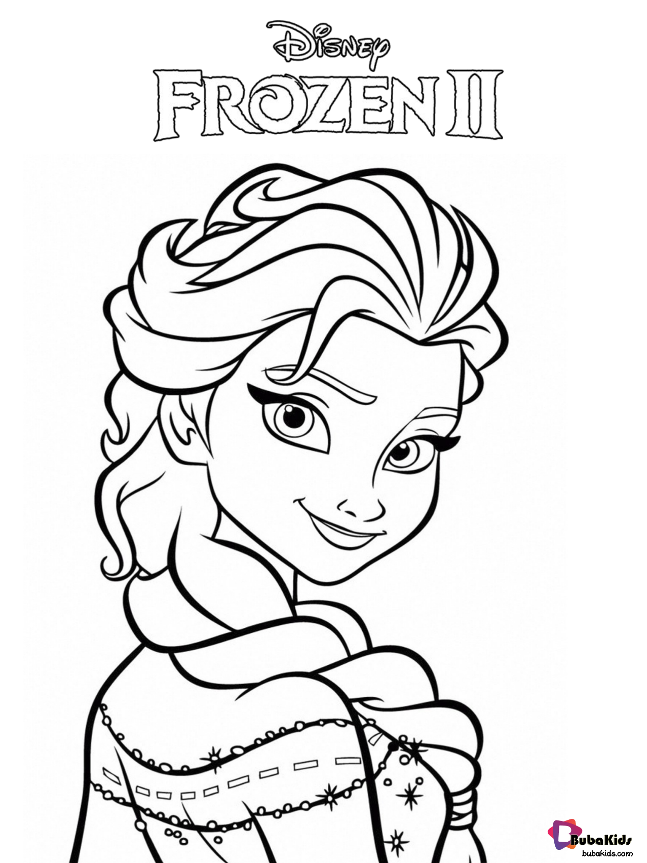Free Download And Printable Frozen 2 Coloring Page BubaKids