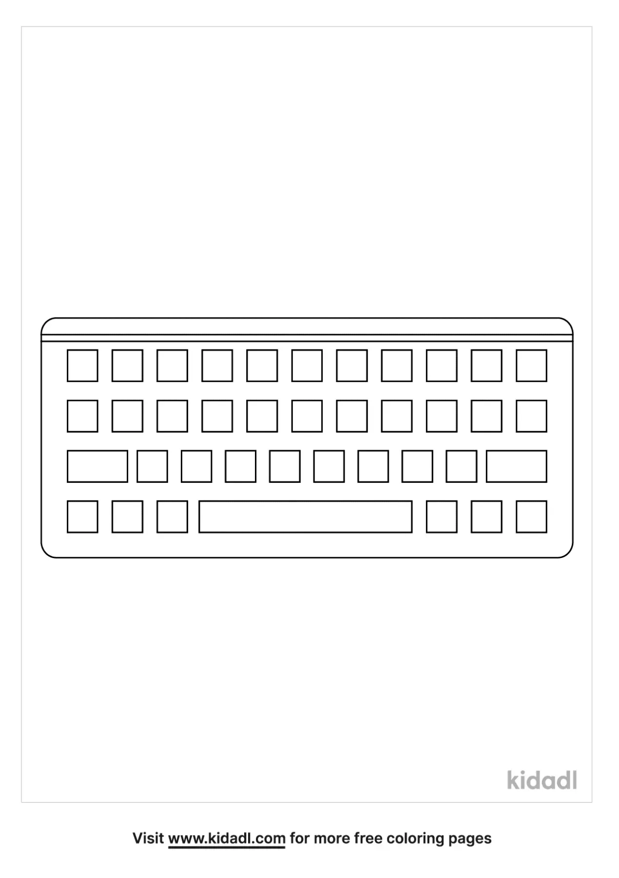 Free Keyboard Coloring Page Coloring Page Printables Kidadl