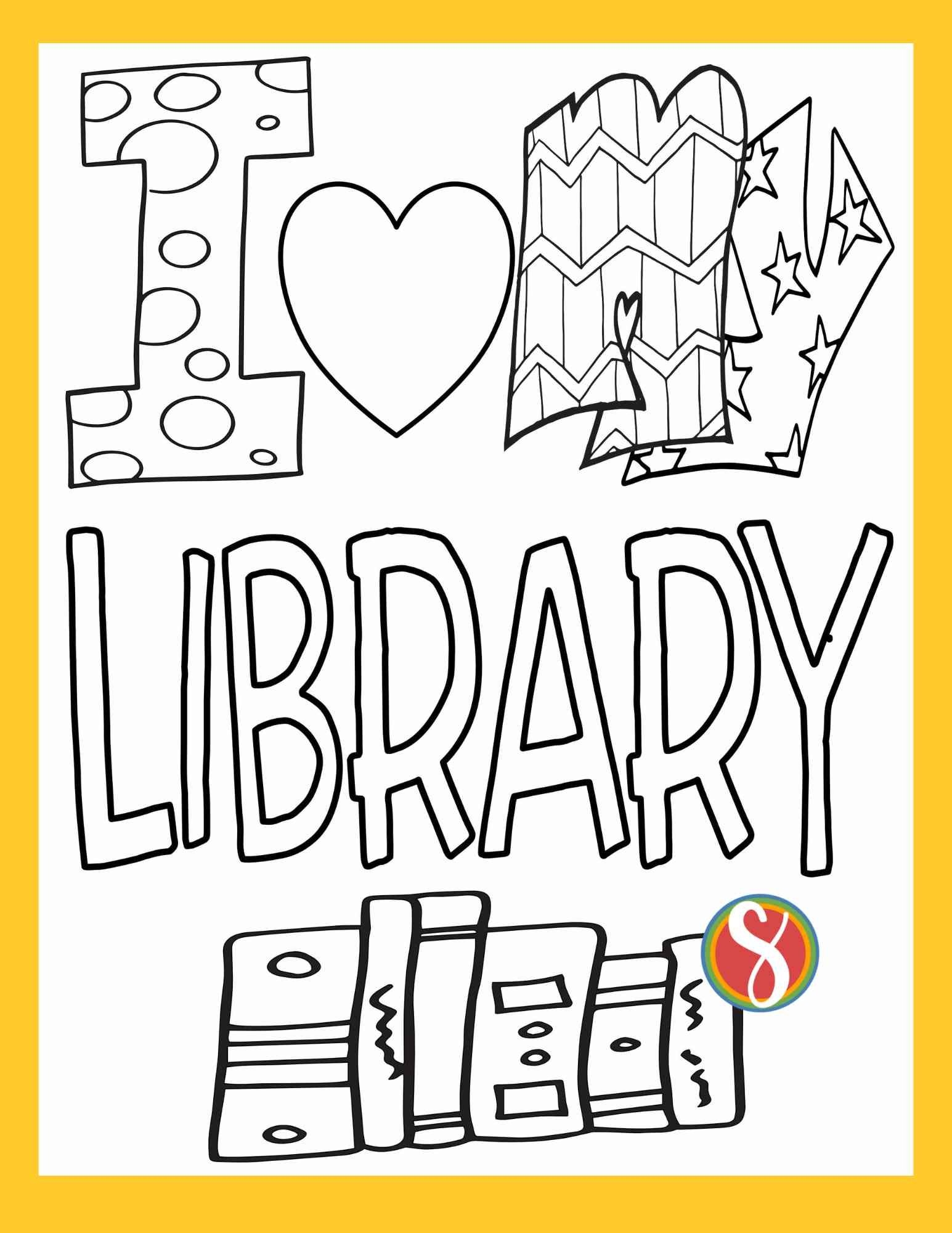 Library Coloring Pages Printables