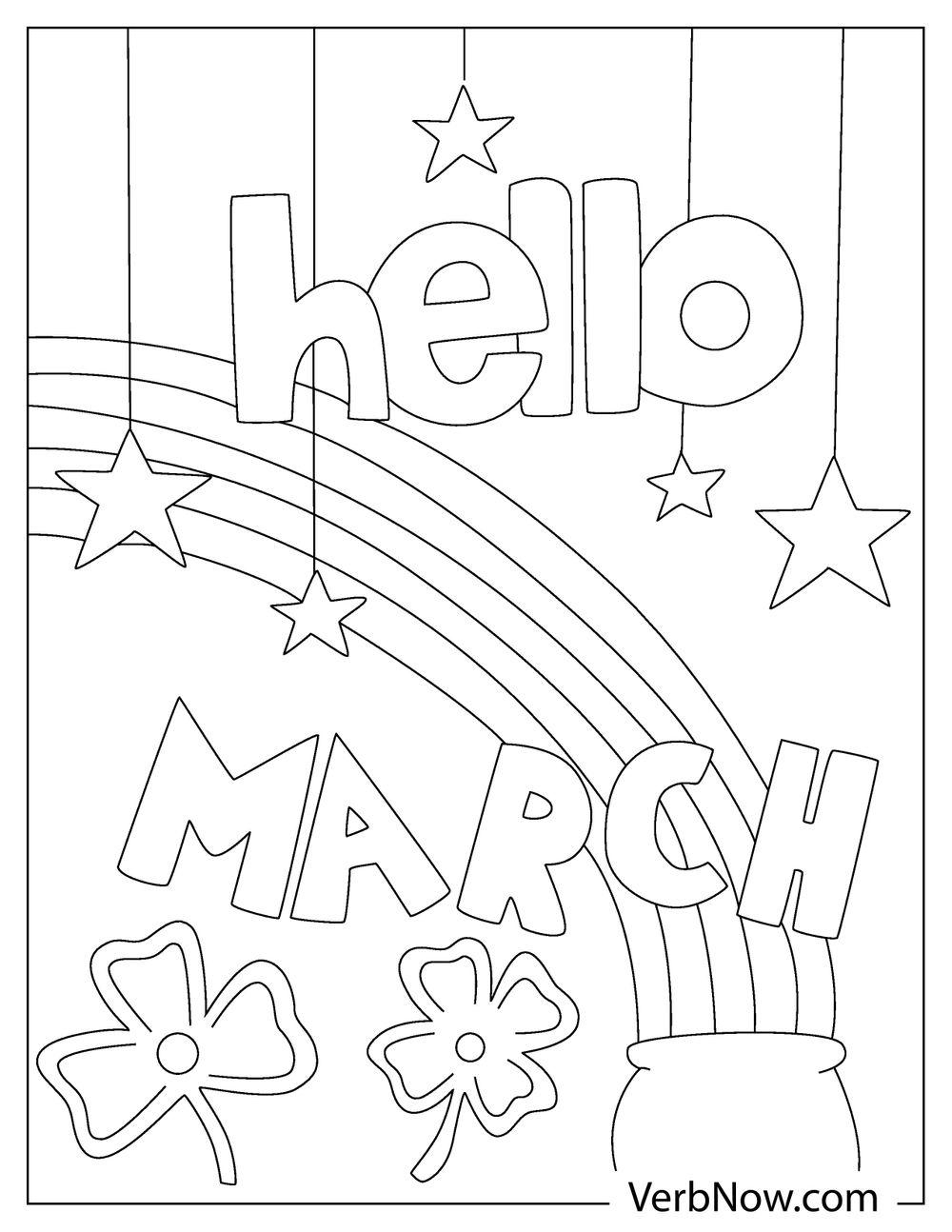 Free MARCH Coloring Pages For Download Printable PDF