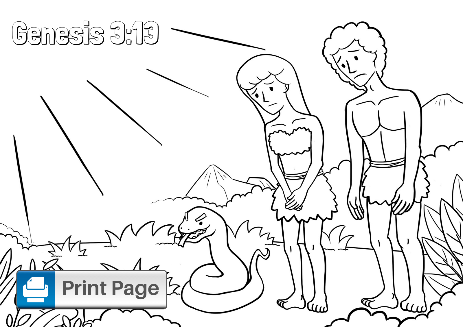 Adam Eve Coloring Pages Printable