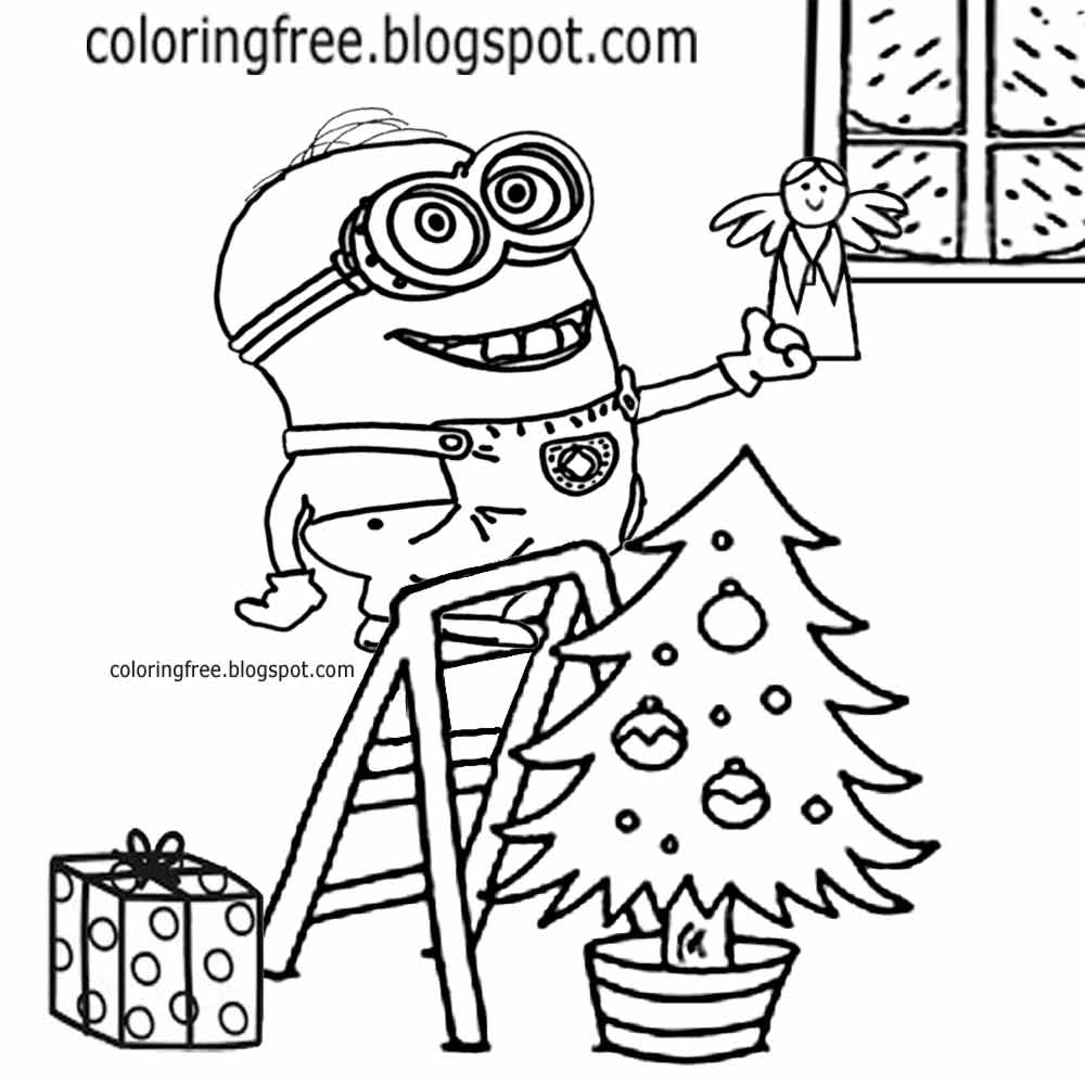 Free Printable Christmas Minion Coloring Pages