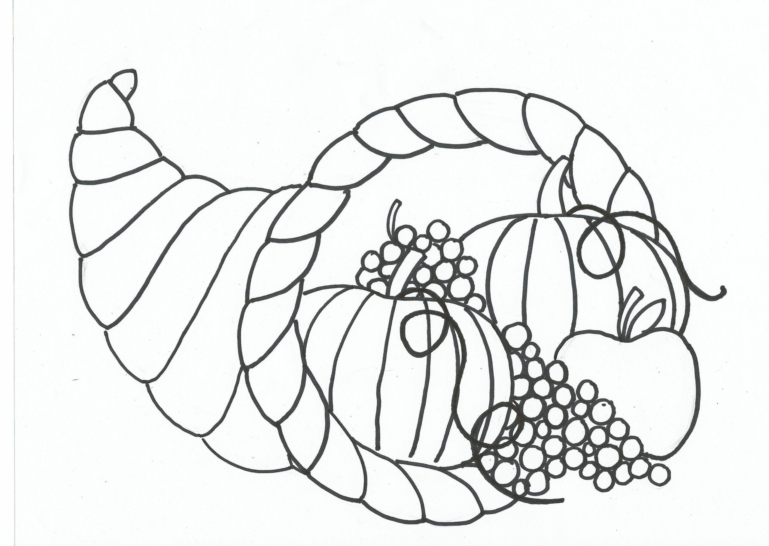 Cornucopia Coloring Pages Printable