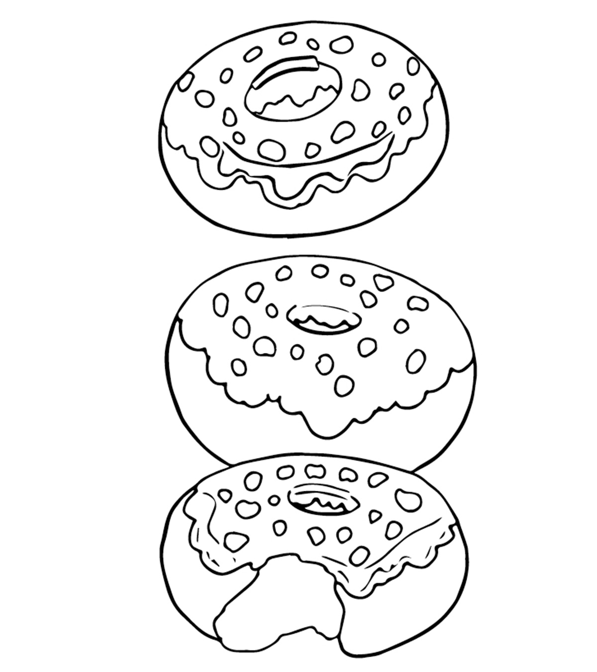 Free Printable Donut Coloring Pages