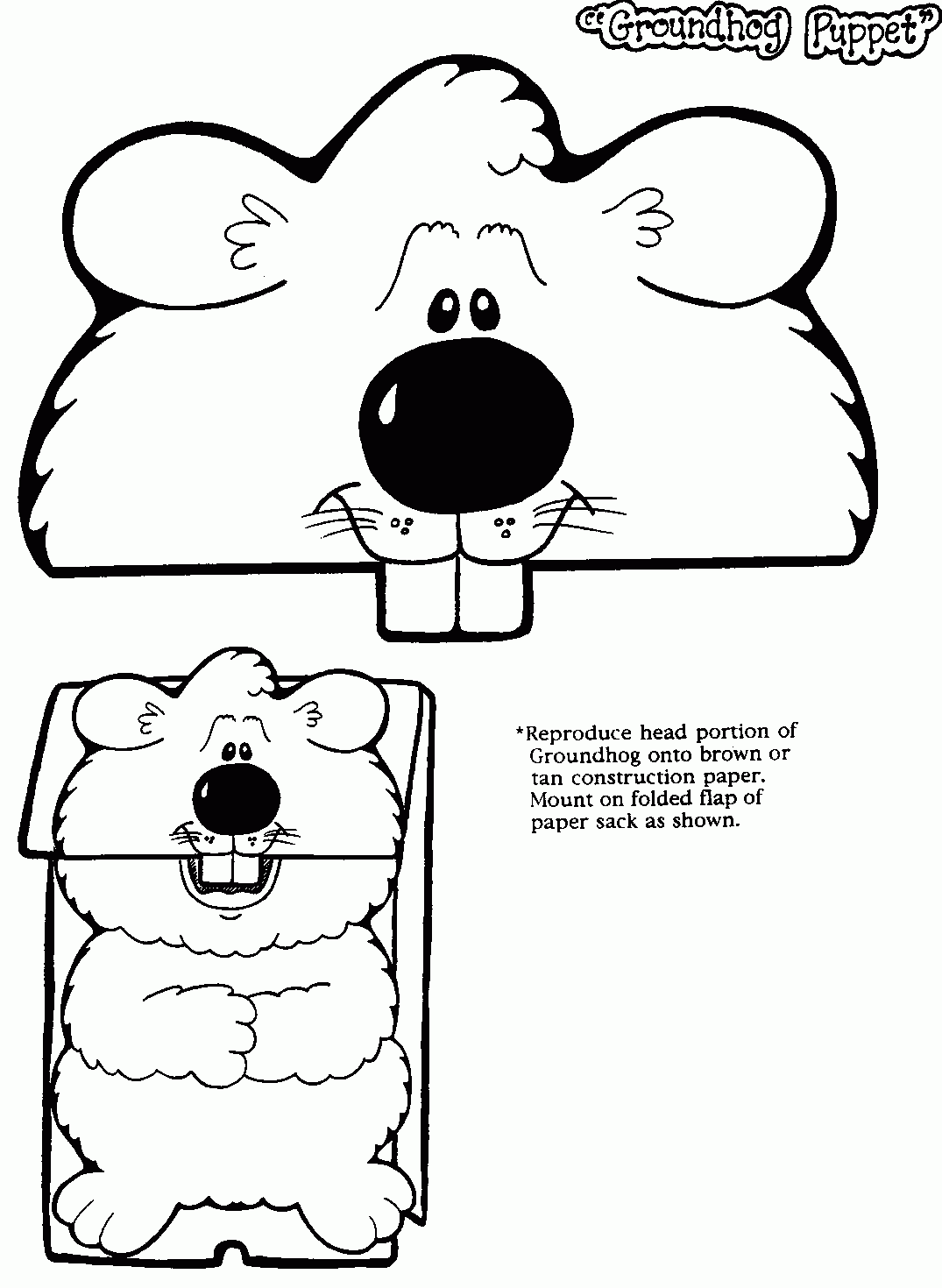 Groundhog Printable Coloring Pages