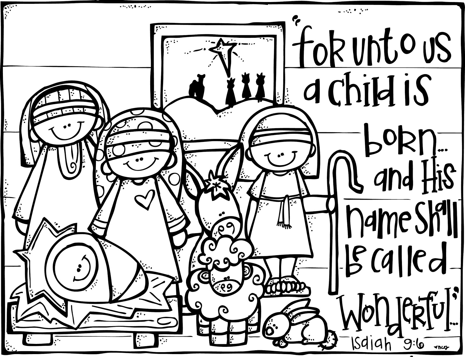 Manger Scene Coloring Pages Printable