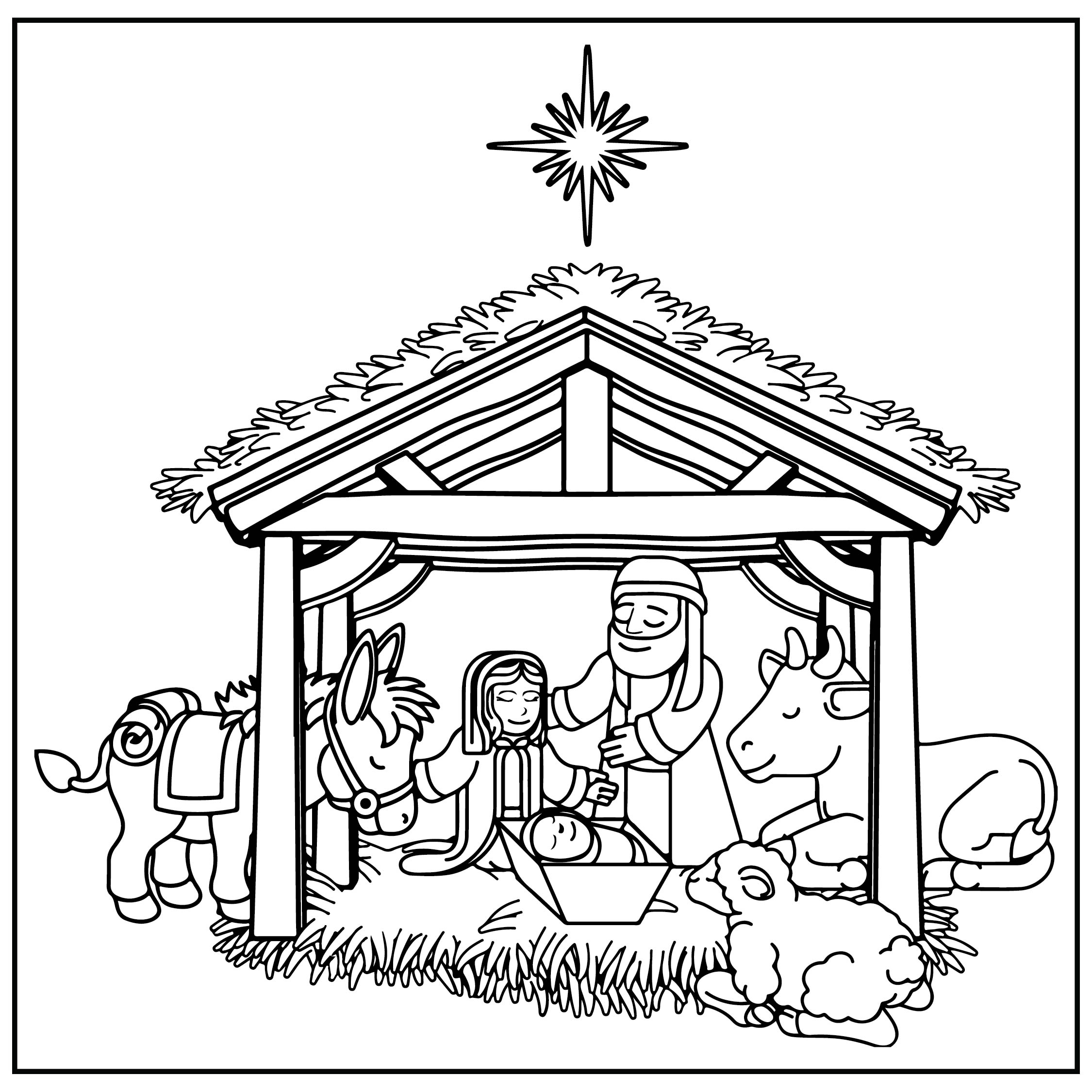 Free Printable Nativity Scene Coloring Pages