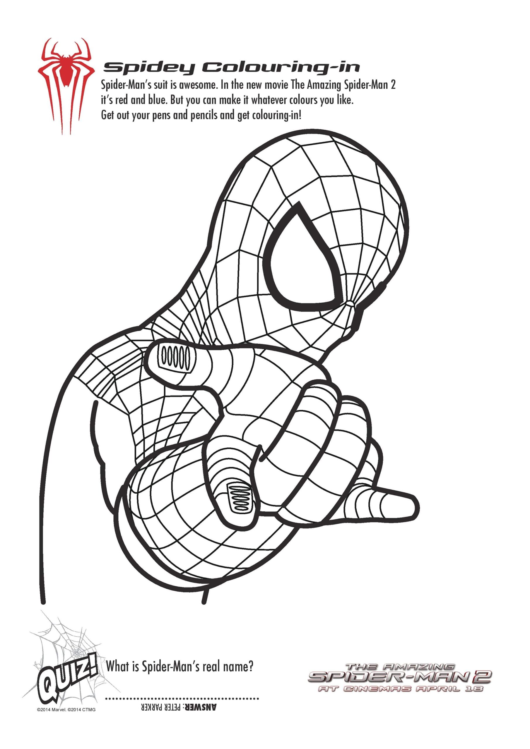 Free Printable Spiderman Colouring Pages And Activity Sheets In The Playroom