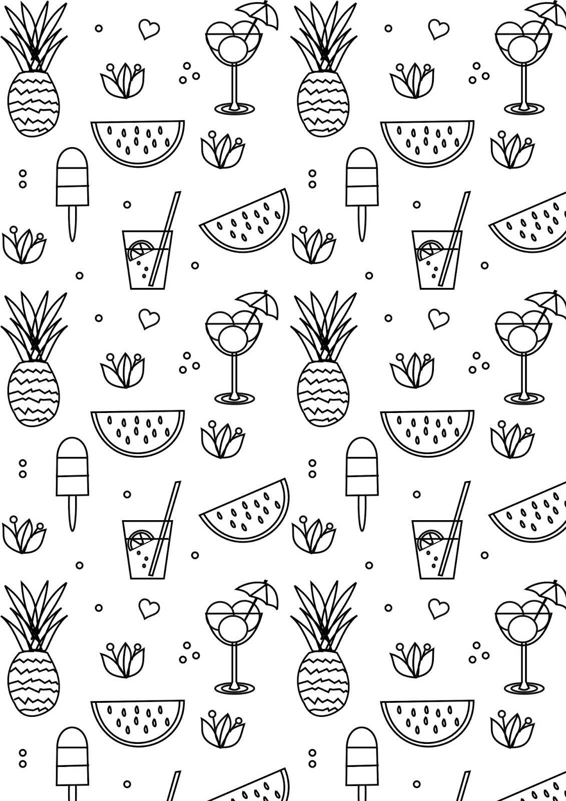 Free Printable Summer Coloring Page Ausdruckbare Ausmalseite Freebie MeinLilaPark