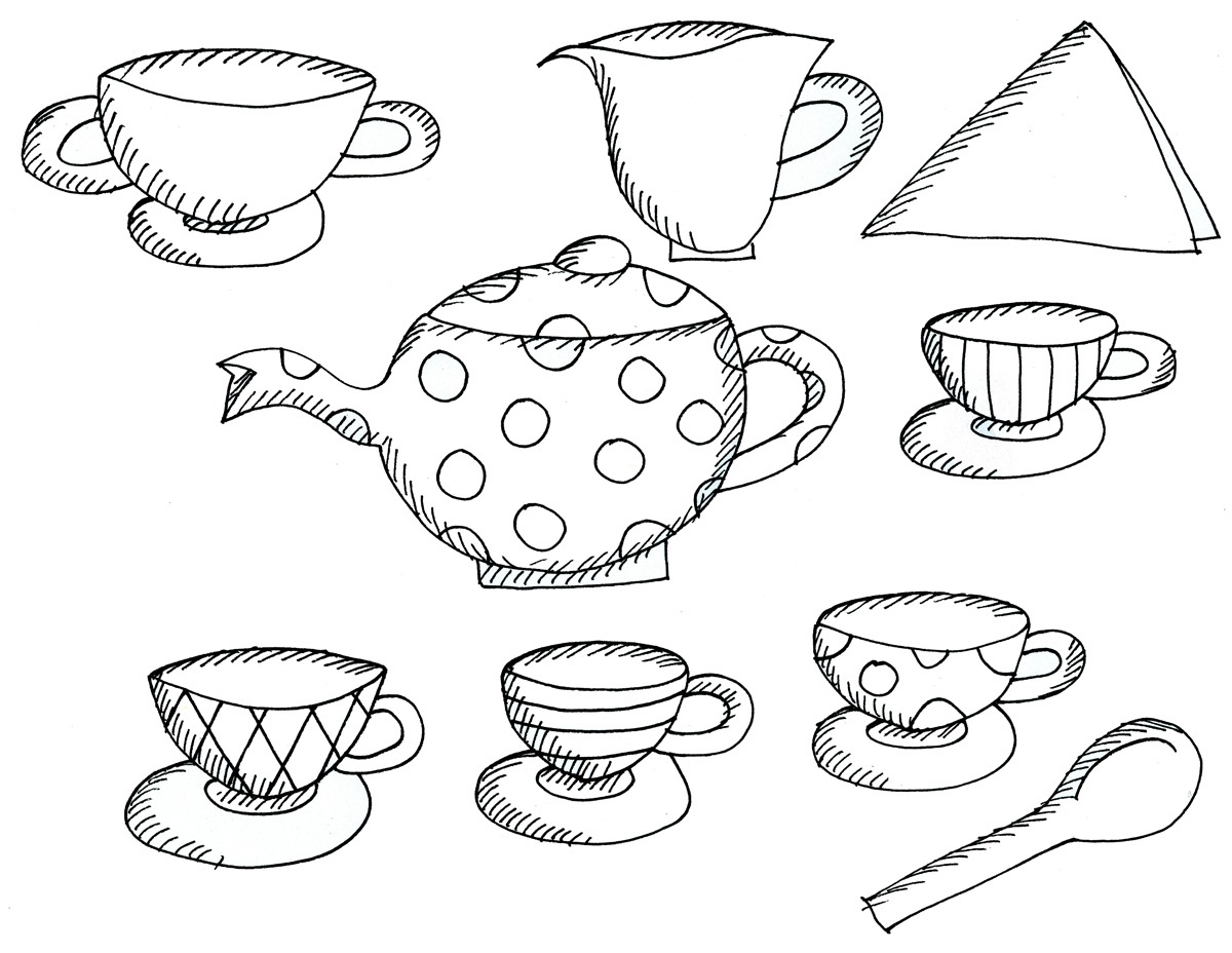 Teacup Coloring Pages Printable