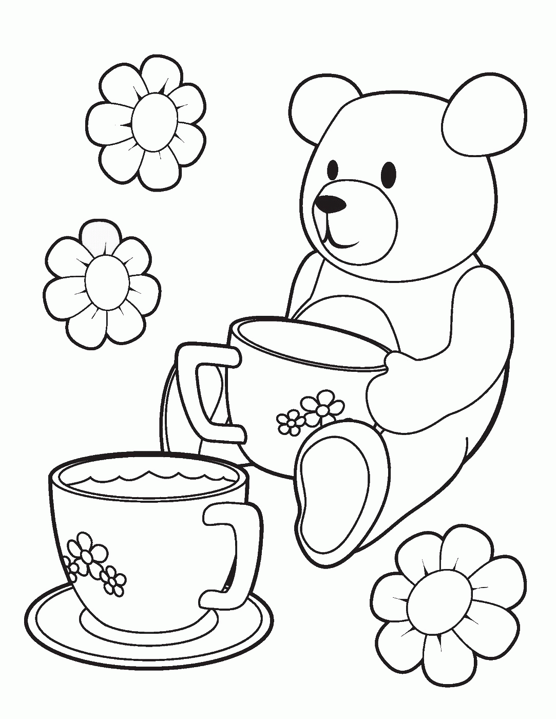 Free Printable Tea Cup Coloring Pages Sketch Coloring Page