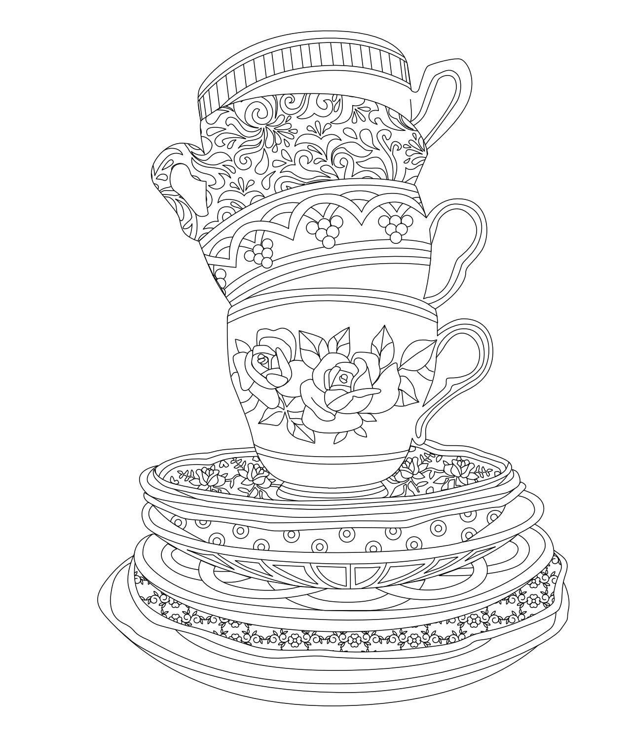 Free Printable Teacup Coloring Pages
