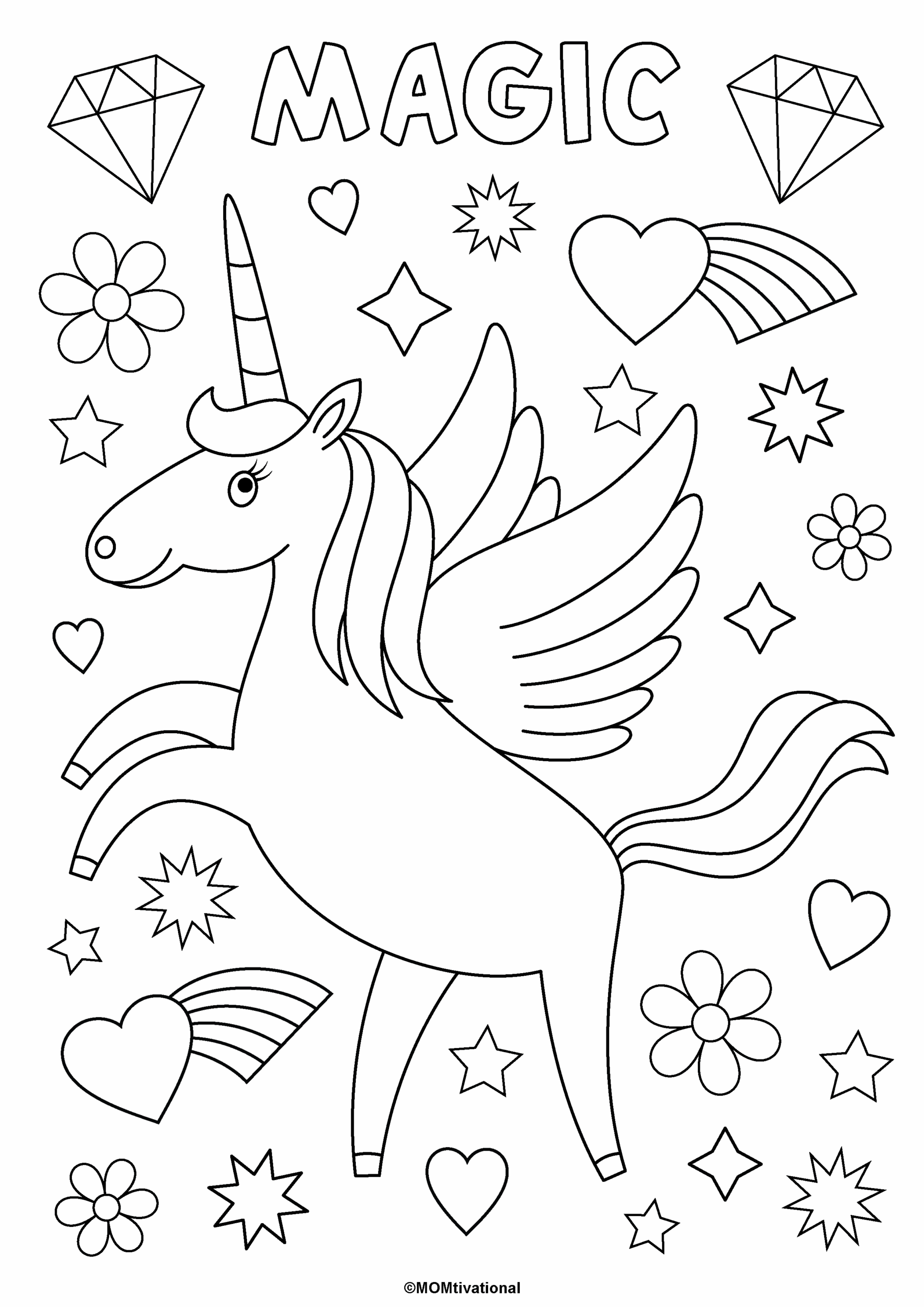 Printable Unicorn Coloring Pages