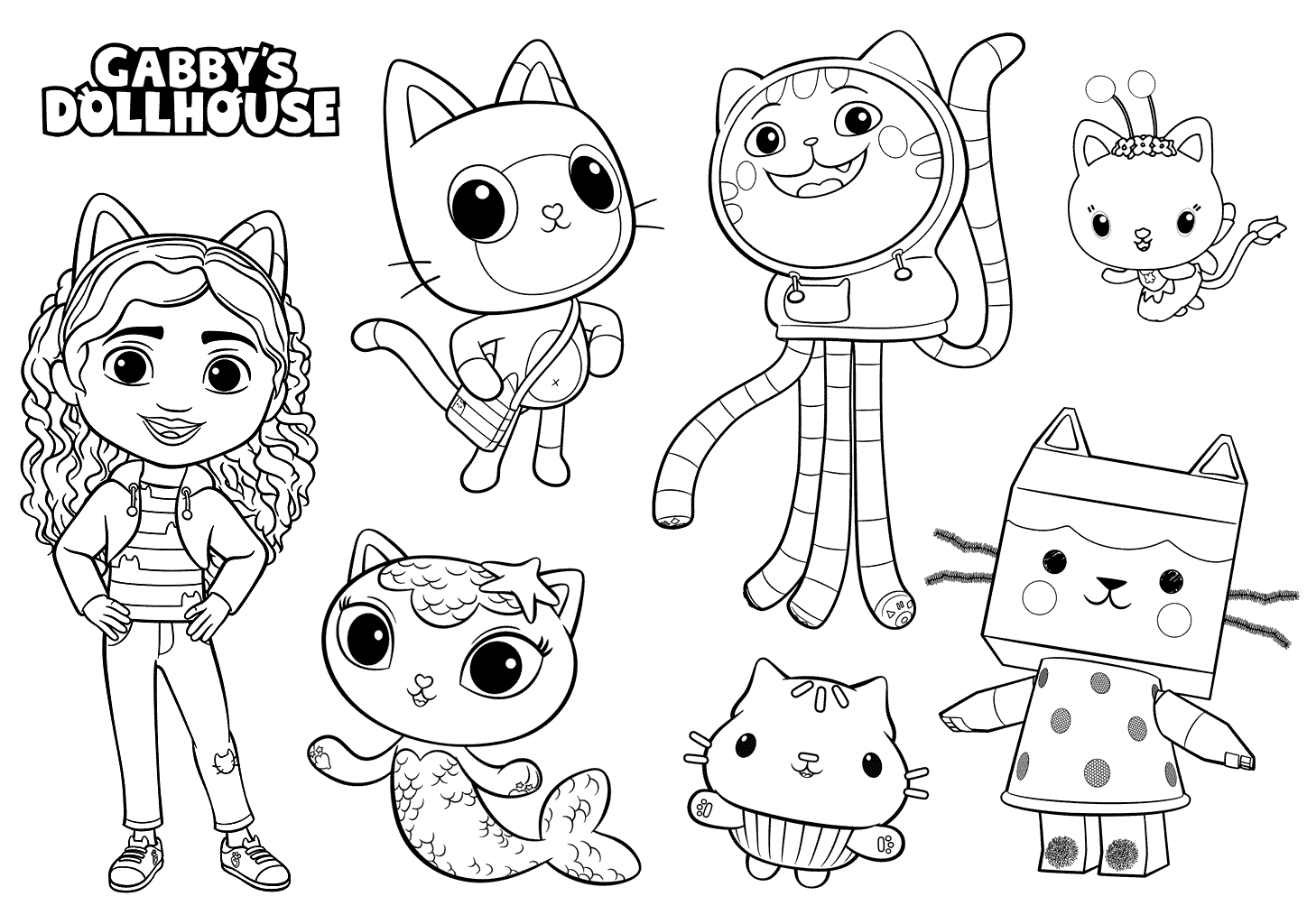 Gabby S Dollhouse Coloring Page Free Printable Coloring Pages