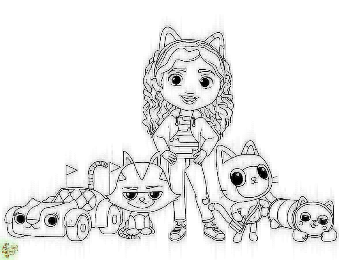 Gabby S Dollhouse Coloring Pages Coloring Home