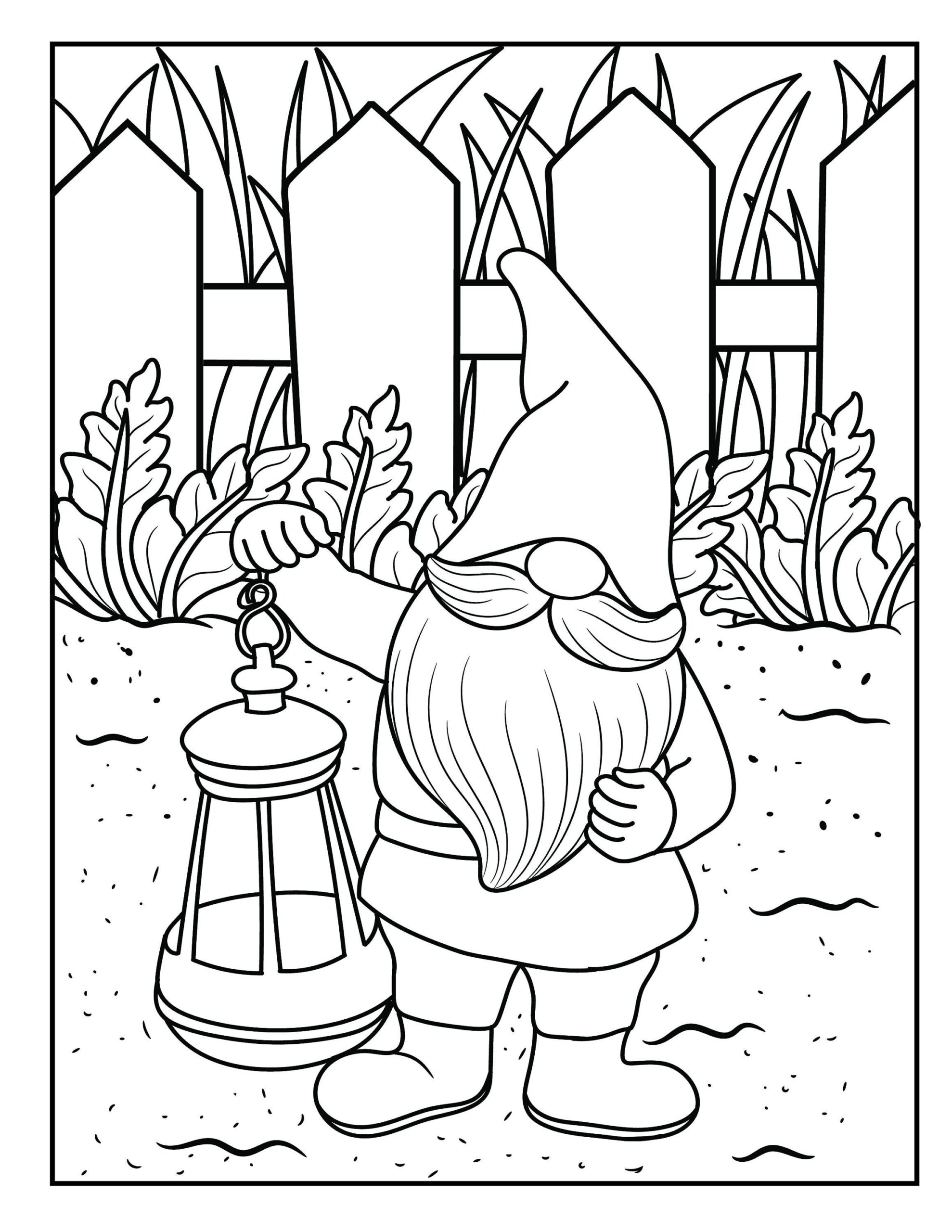 Gnome Coloring Pages Free
