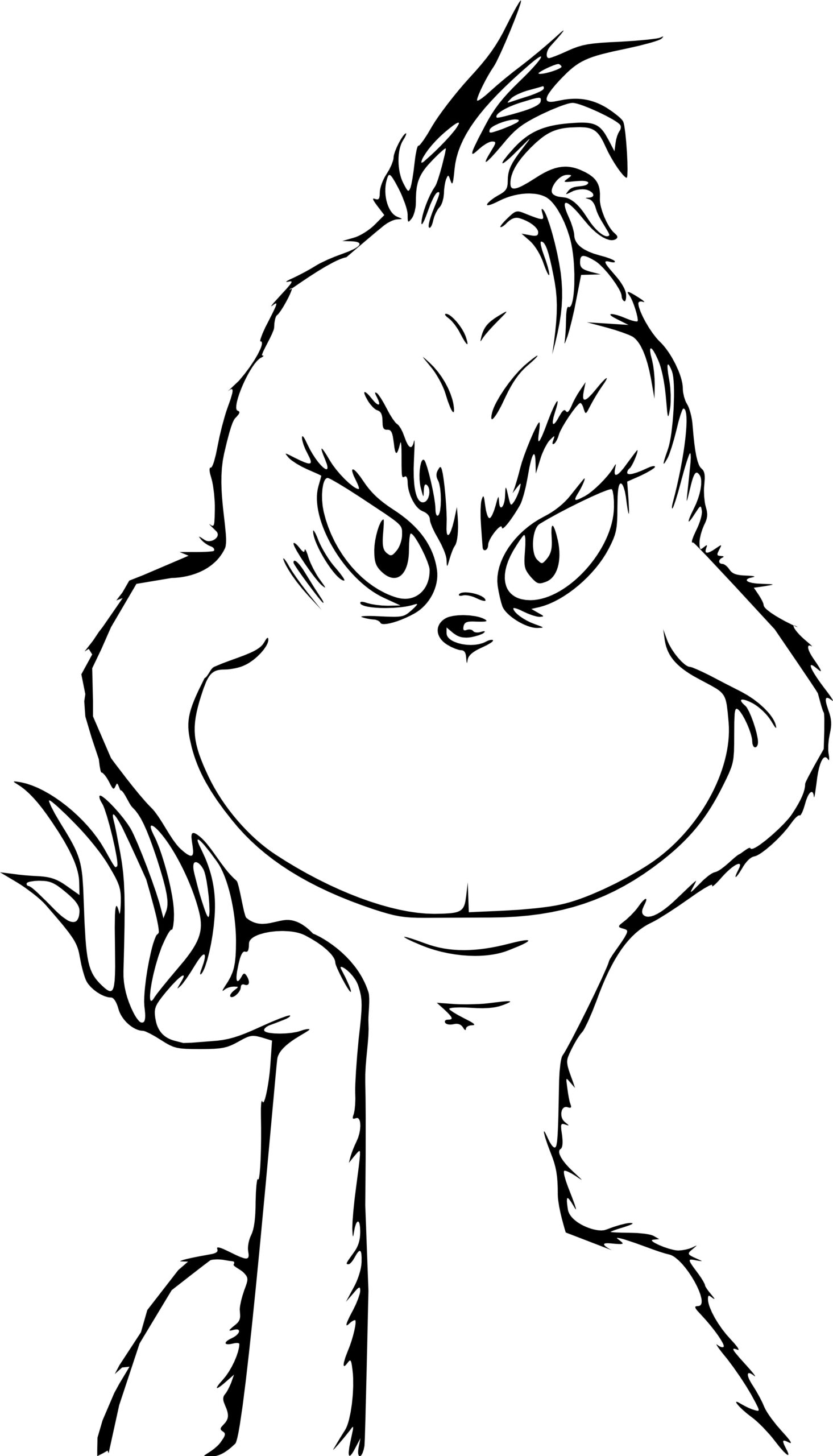 Grinch Hand Coloring Page Coloring Pages