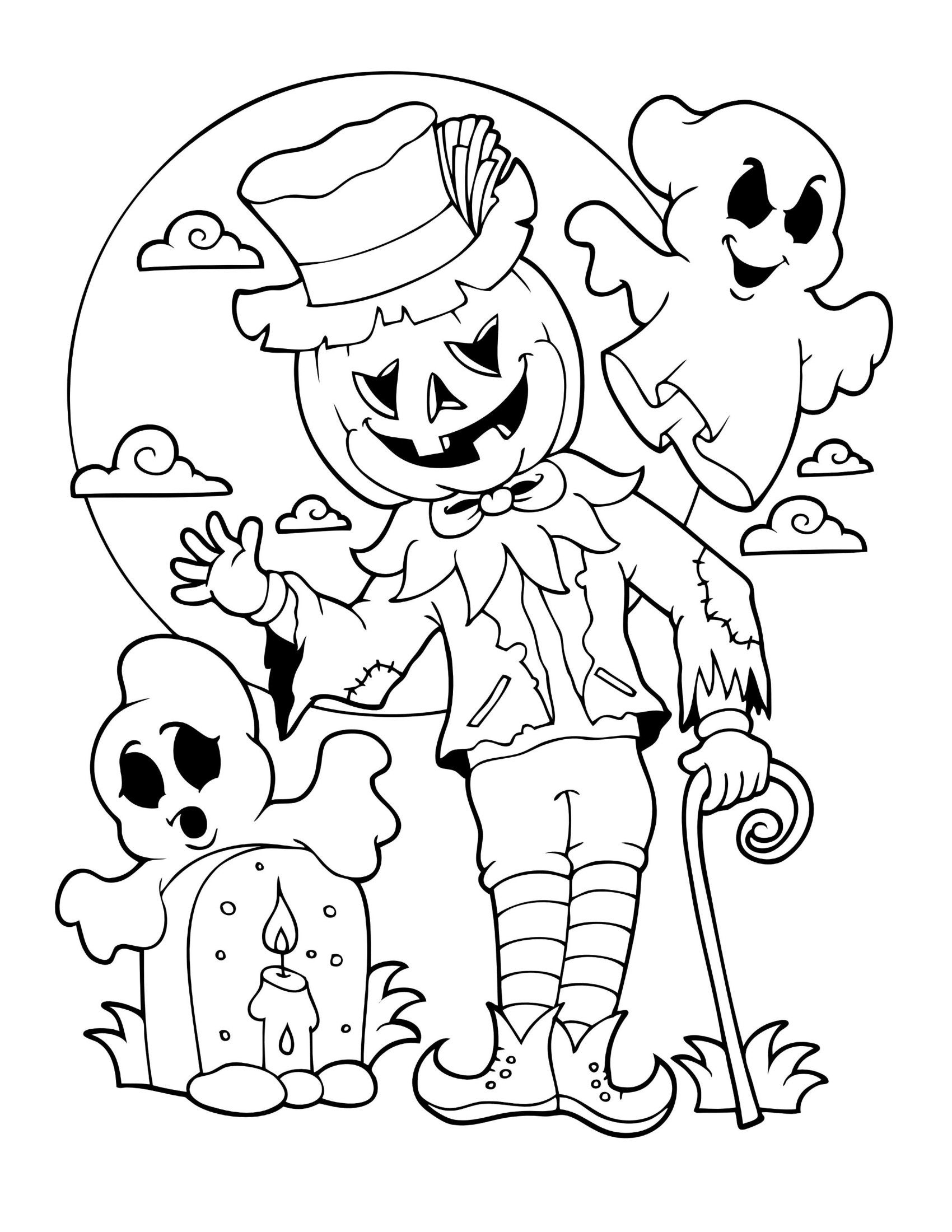 Halloween Coloring Pages For Adults Kids 70 Halloween Etsy