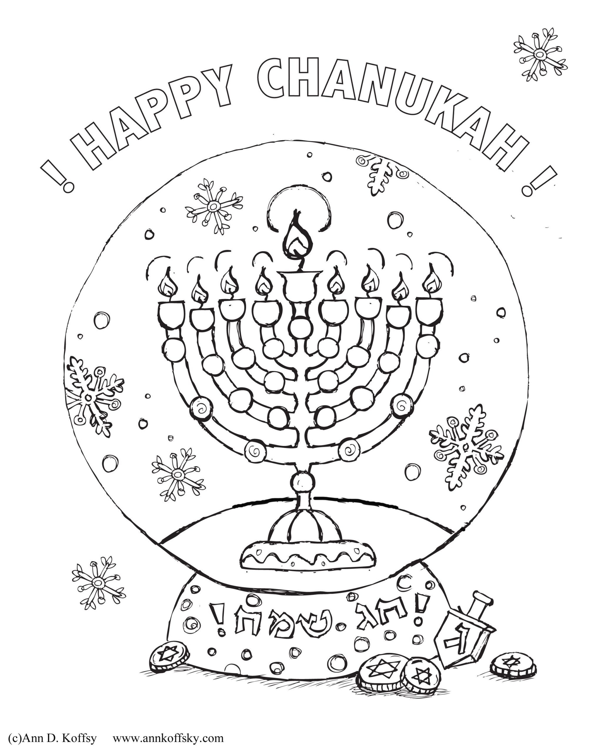 Hanukkah Menorah Coloring Pages