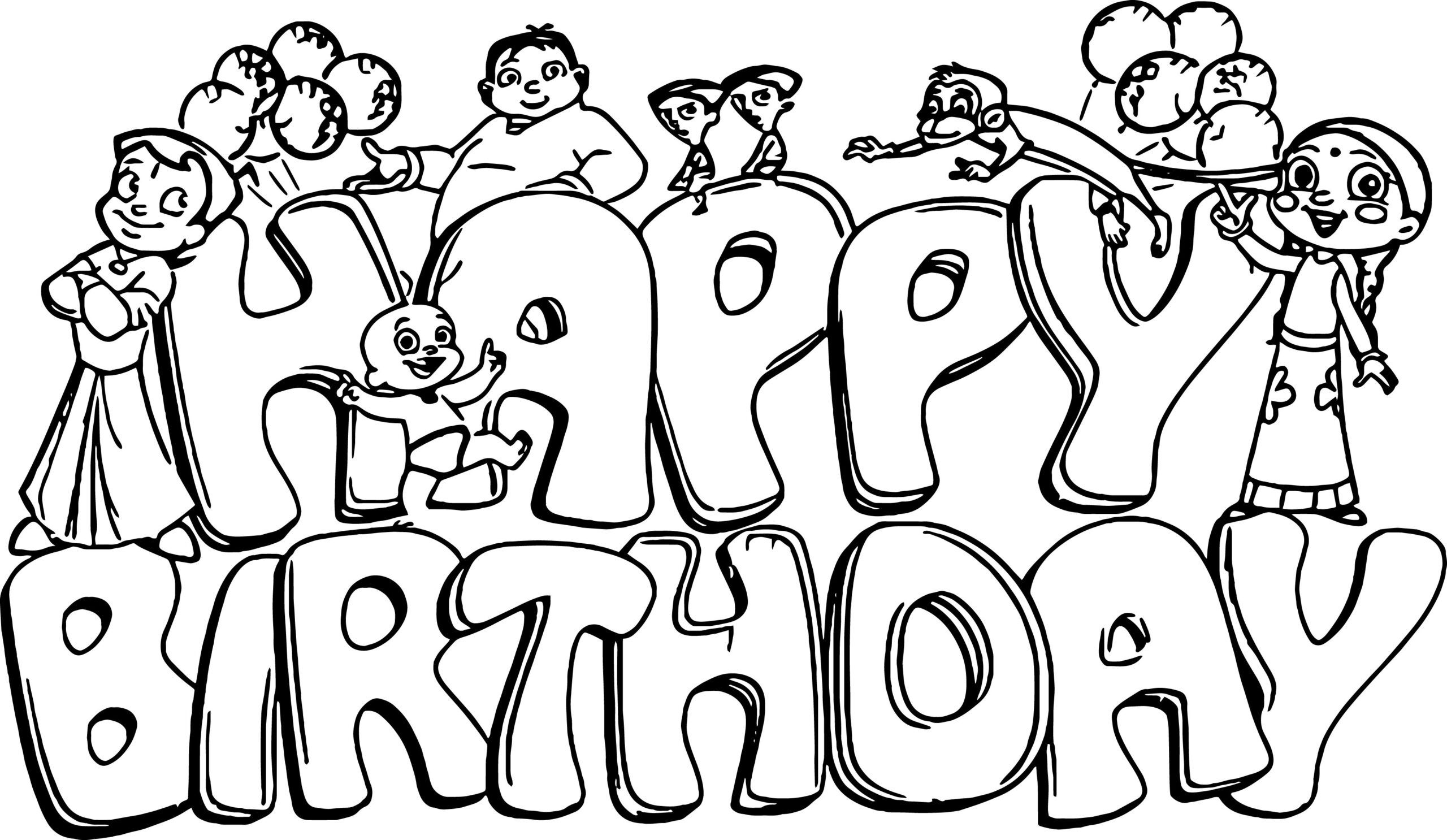 Printable Happy Birthday Coloring Pages