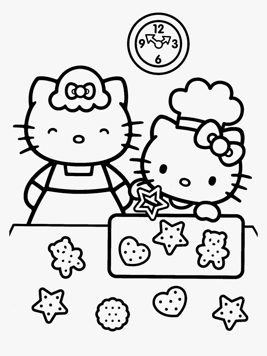 Hello Kitty Cooking Coloring Pages HD Png Download Transparent Png Image PNGitem