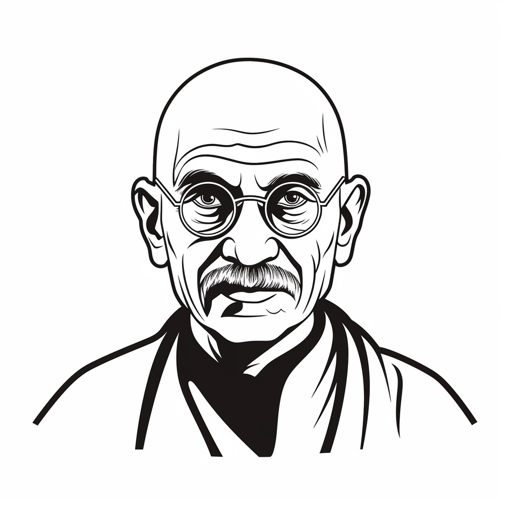 Indian Leader Gandhi Coloring Coloring Page