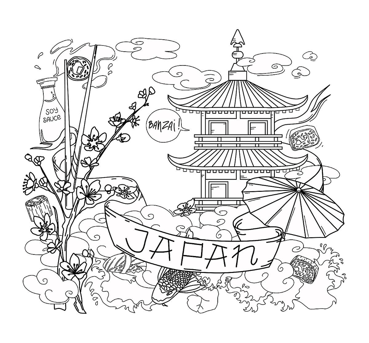 Japan Coloring Pages Free Printable Coloring Pages Of Japan From Food To Places To People
