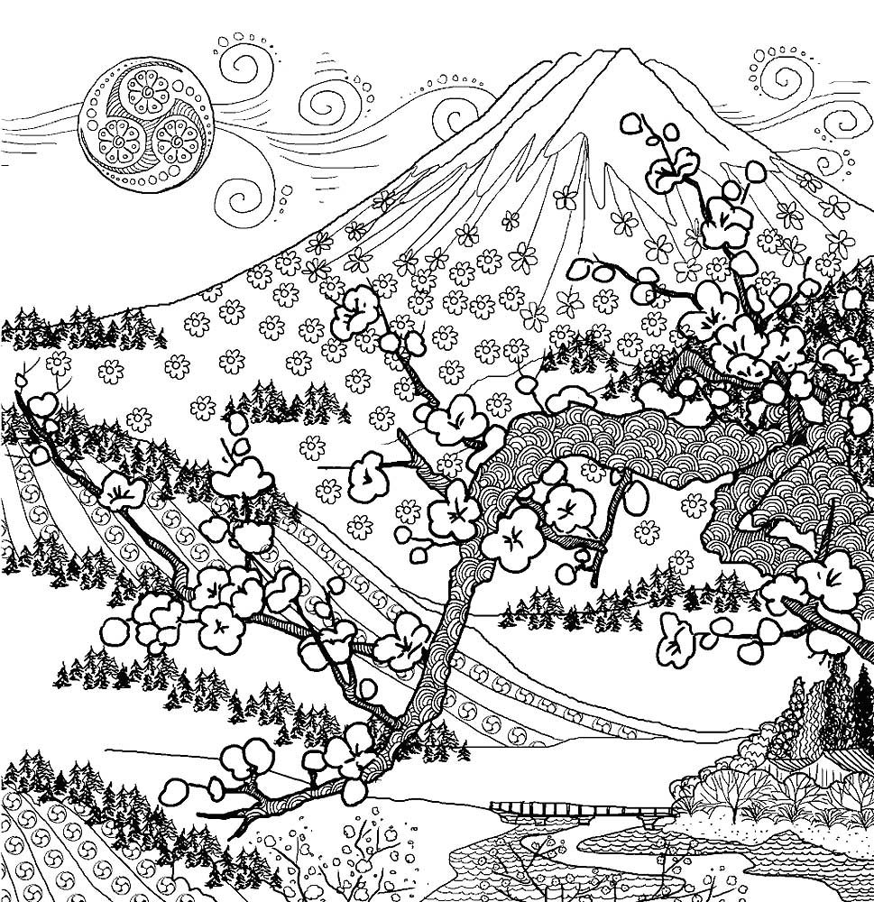 A4 Printable Coloring Pages Japan