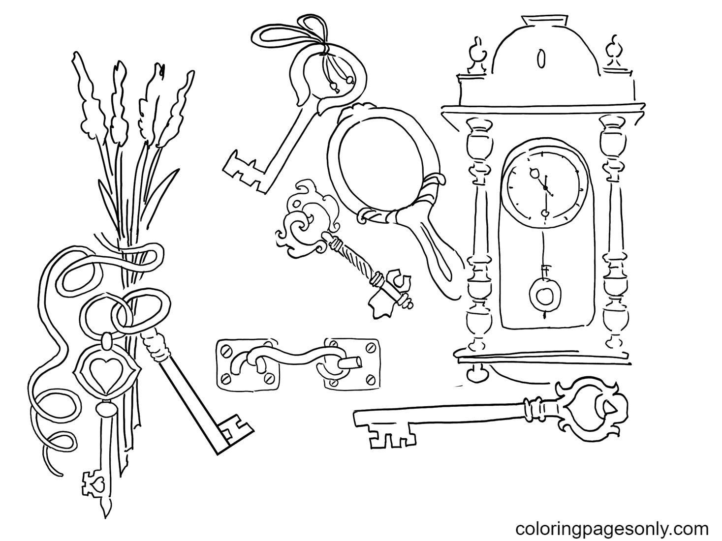 Keys For Children Free Coloring Page Free Printable Coloring Pages