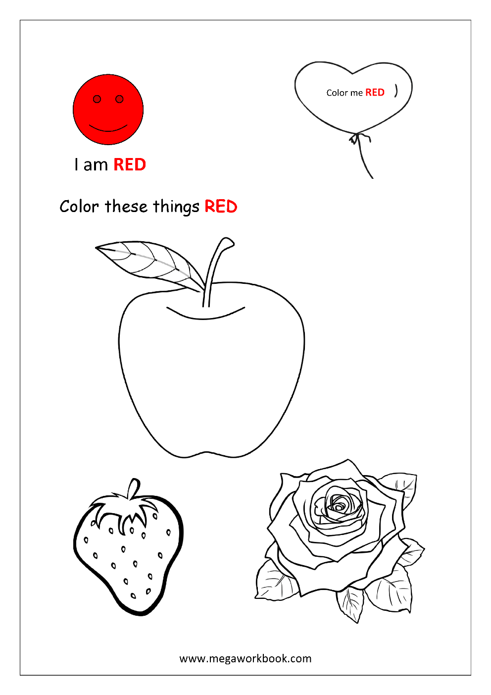 Learn Colors Red Coloring Pages Blue Coloring Pages Yellow Coloring Pages Green Col