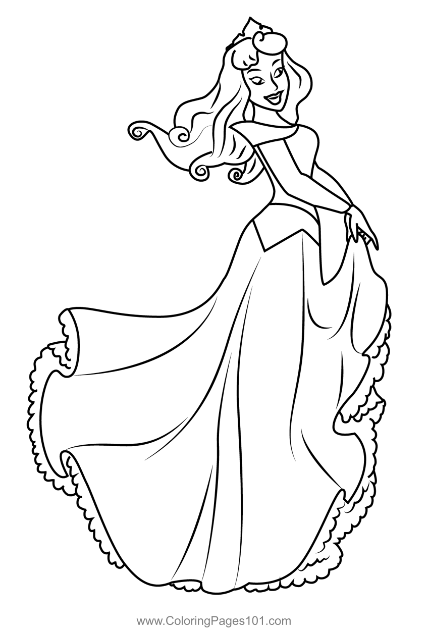 Lovely Princess Aurora Coloring Page For Kids Free Sleeping Beauty Printable Coloring Pages