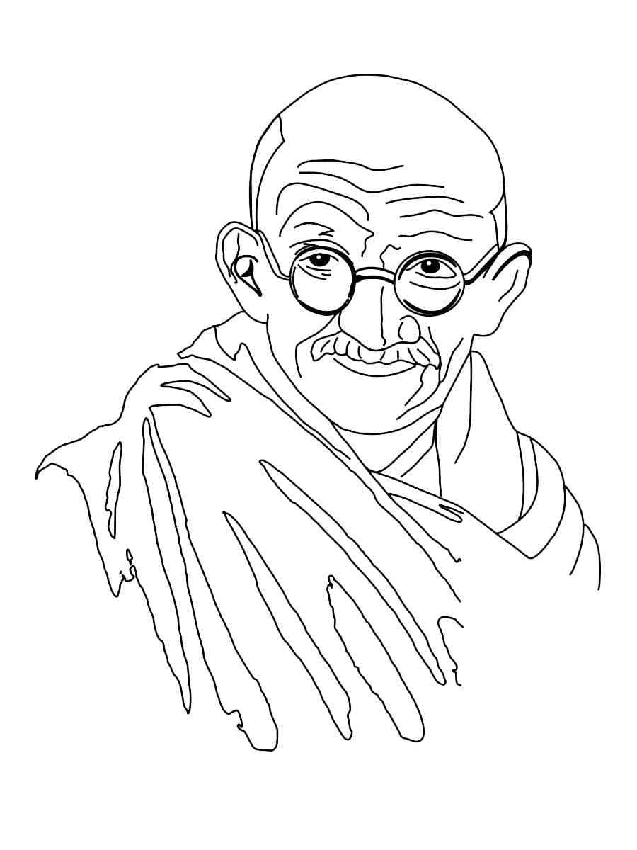 Mahatma Gandhi Printable Coloring Page Download Print Or Color Online For Free