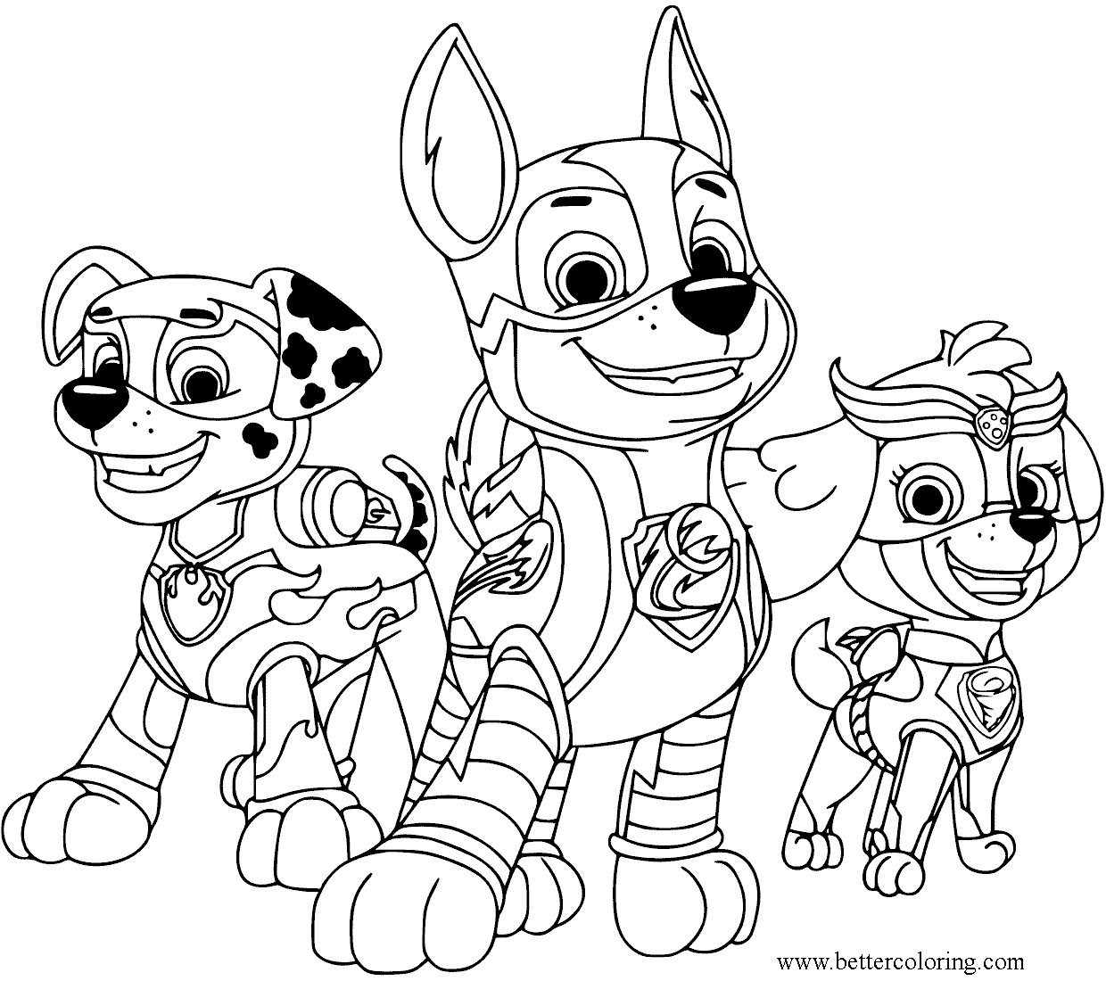 Mighty Pups Characters Coloring Pages Free Printable Coloring Pages