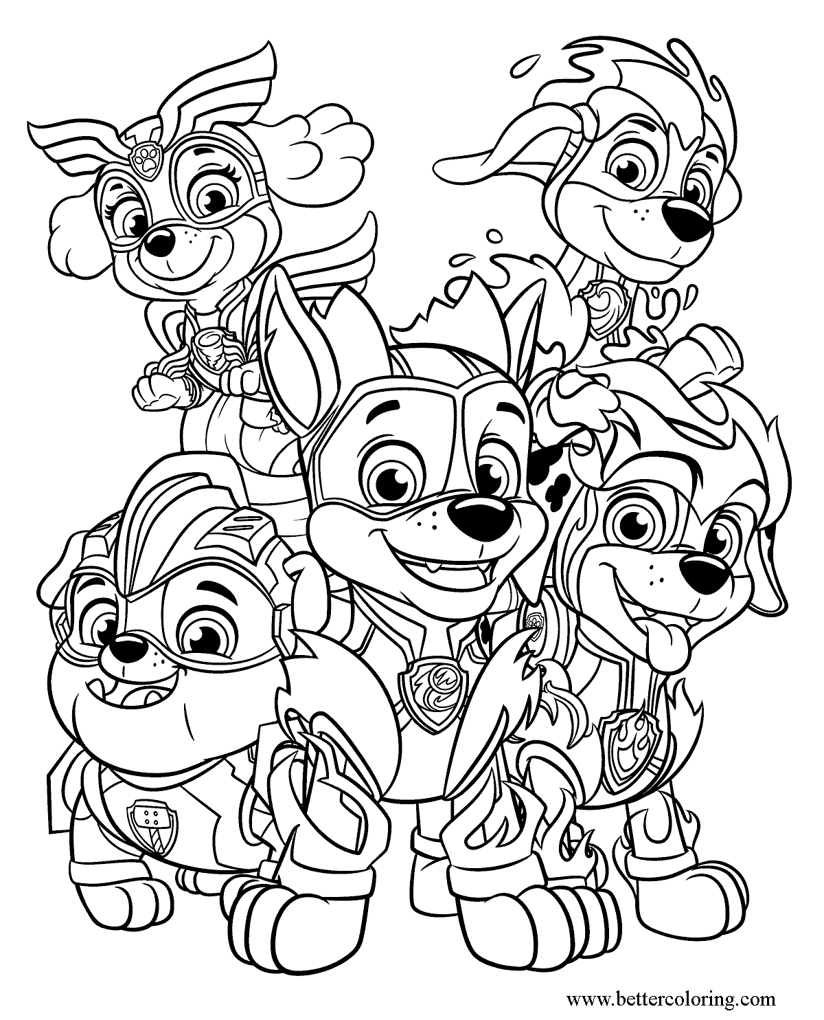 Mighty Pups Coloring Pages Free Printable Coloring Pages