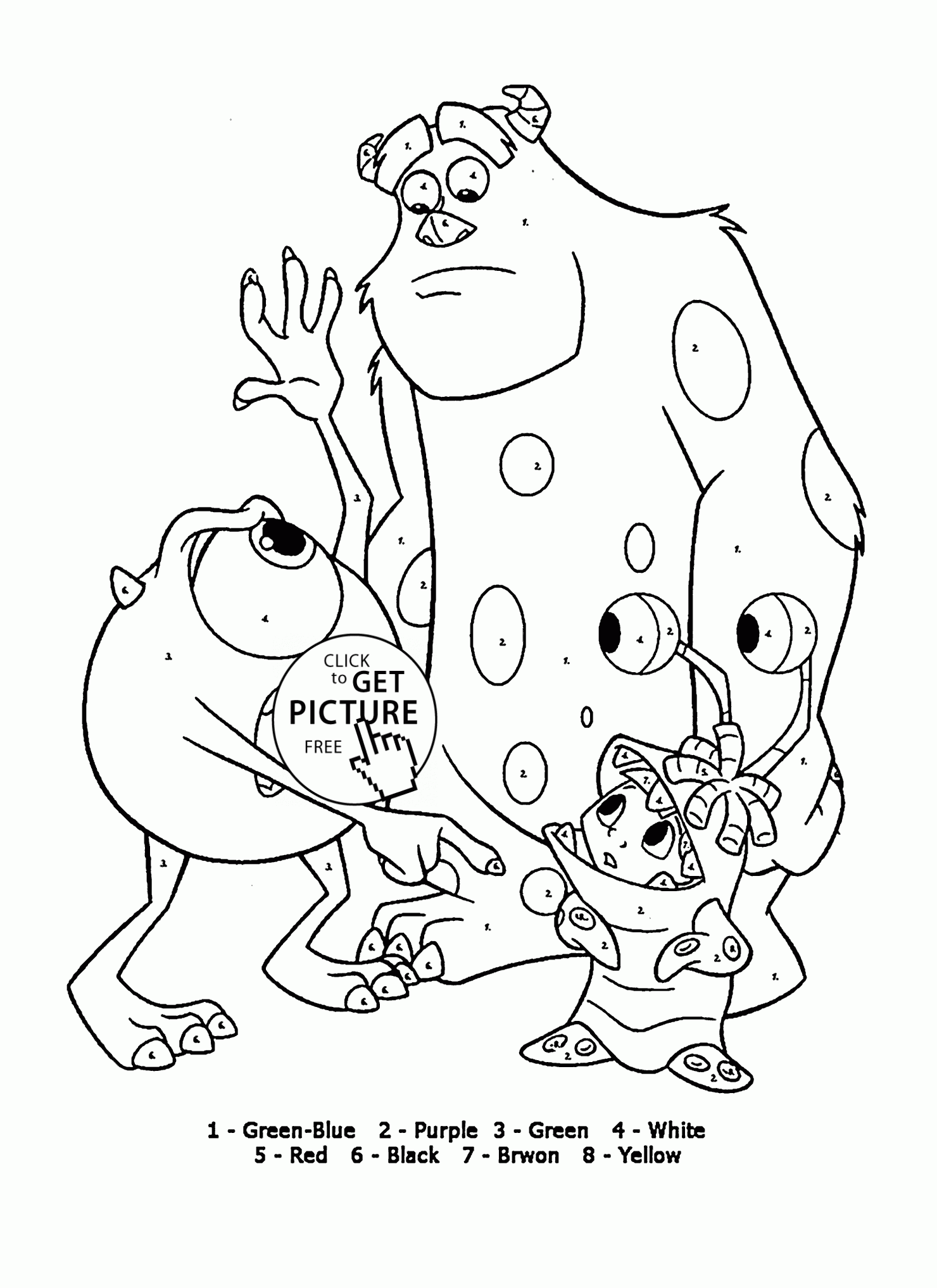 Monster Inc Printable Coloring Pages