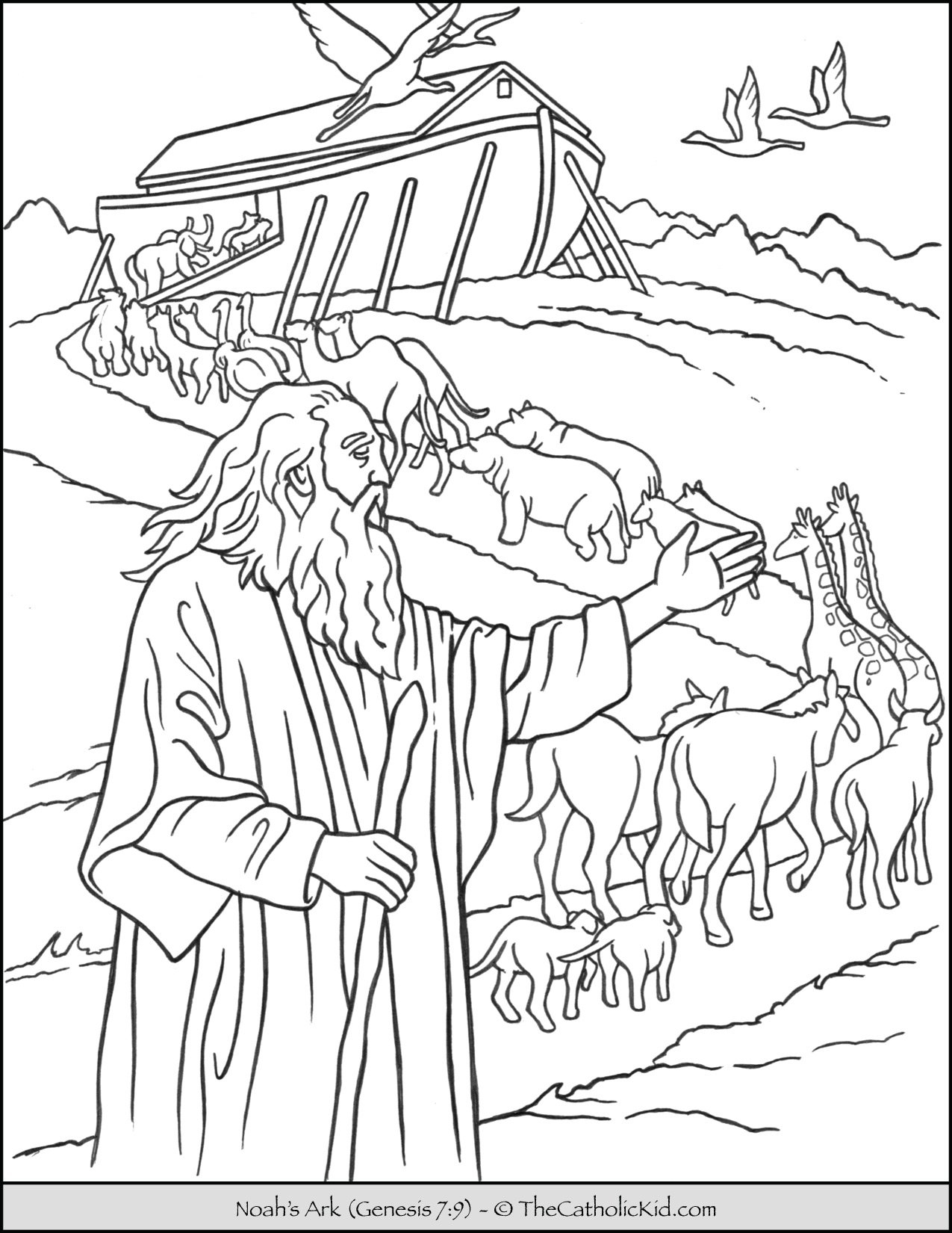 Noah's Ark Printable Coloring Page