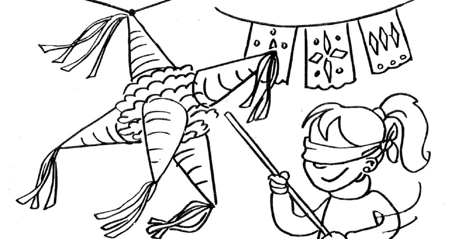 Pinata Coloring Page For A Quick Learning Educative Printable