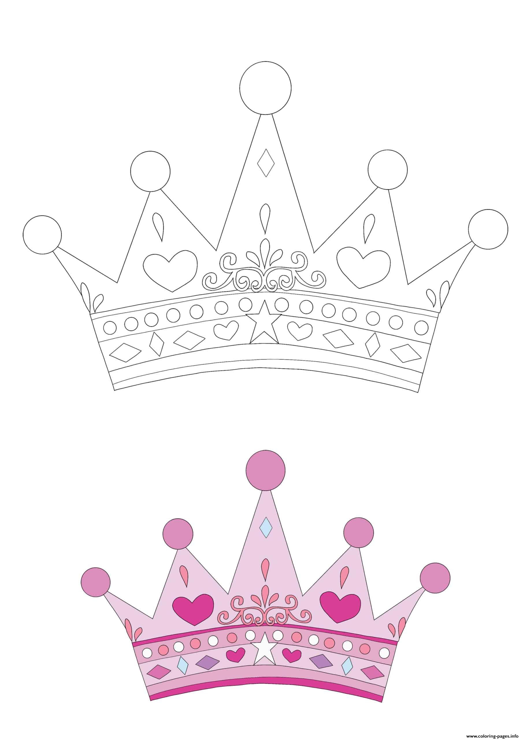 Princess Crown Coloring Page Printable