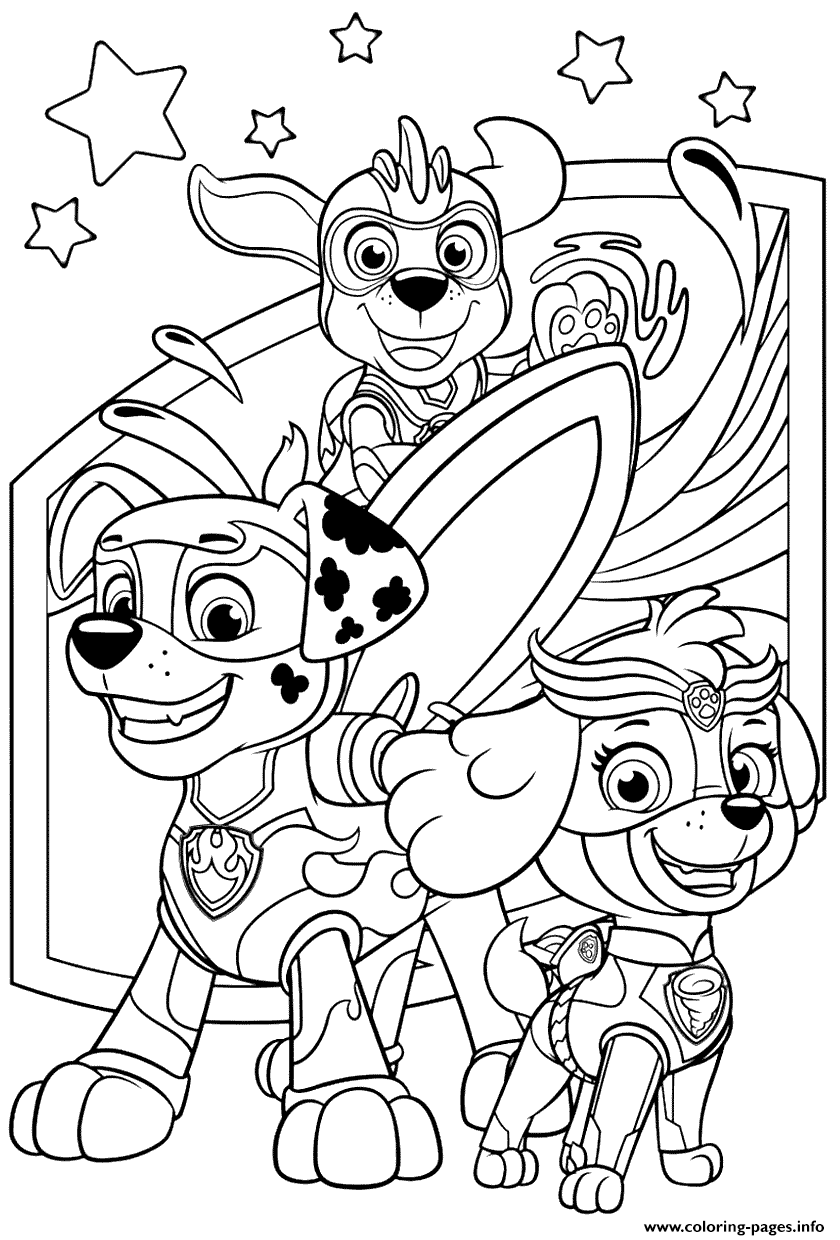 Mighty Pups Coloring Pages Printable