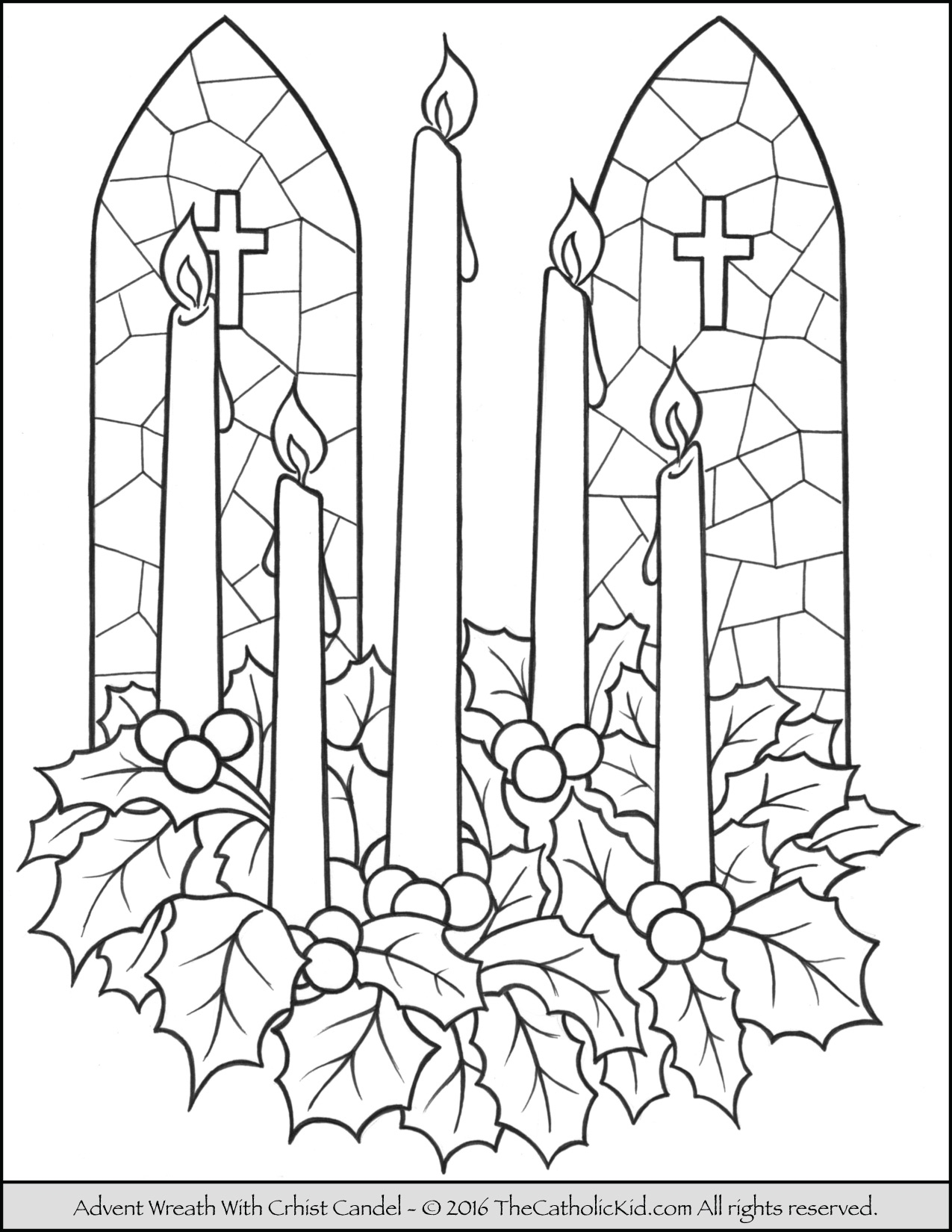 Printable Advent Wreath Coloring Page