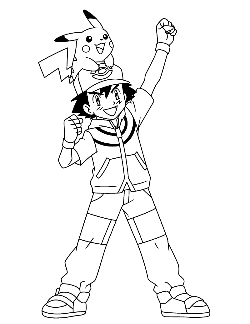 Ash Ketchum Coloring Pages Printable