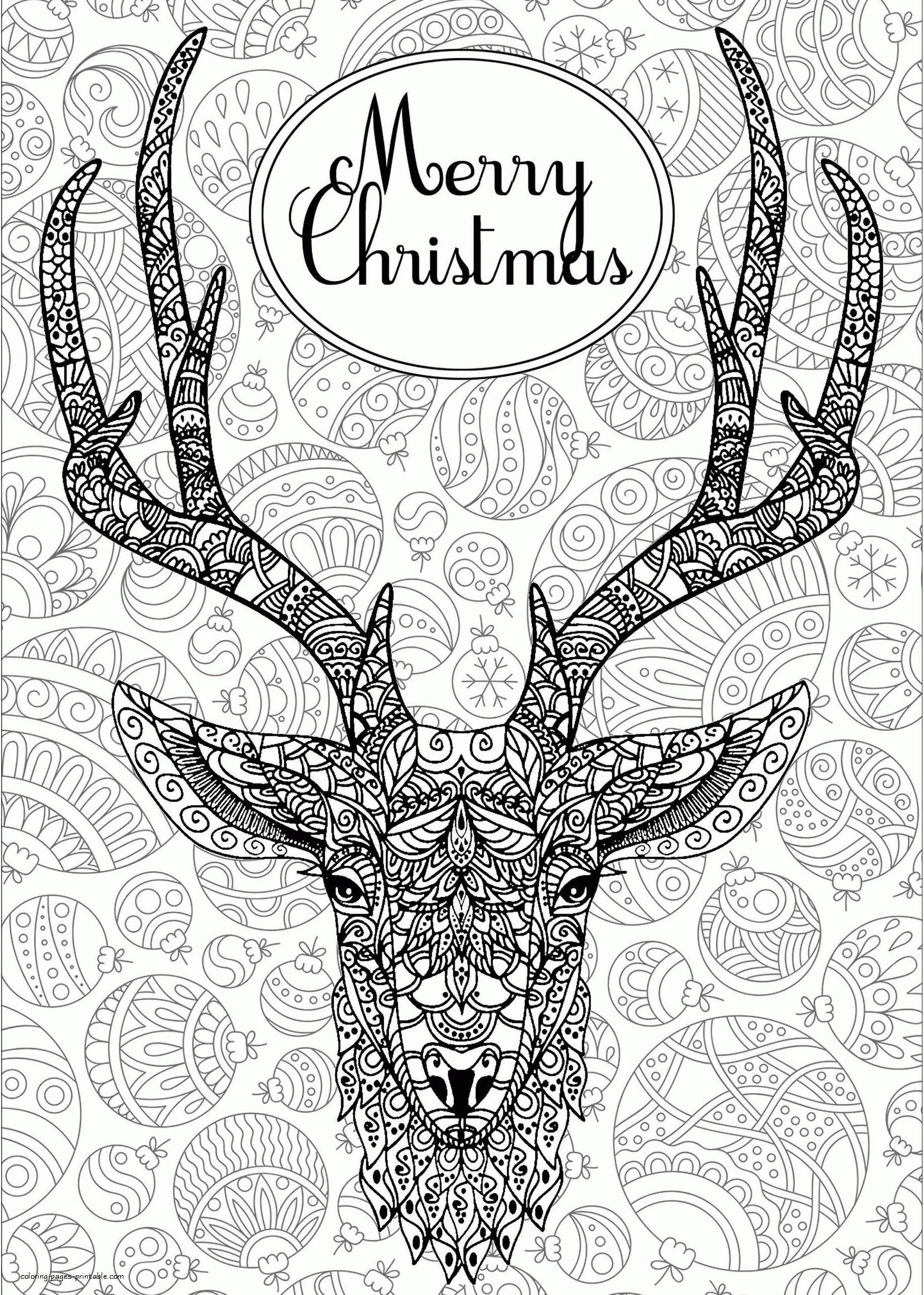 Printable Christmas Coloring Pages For Adults The Reindeear COLORING PAGES PRINTABLE COM