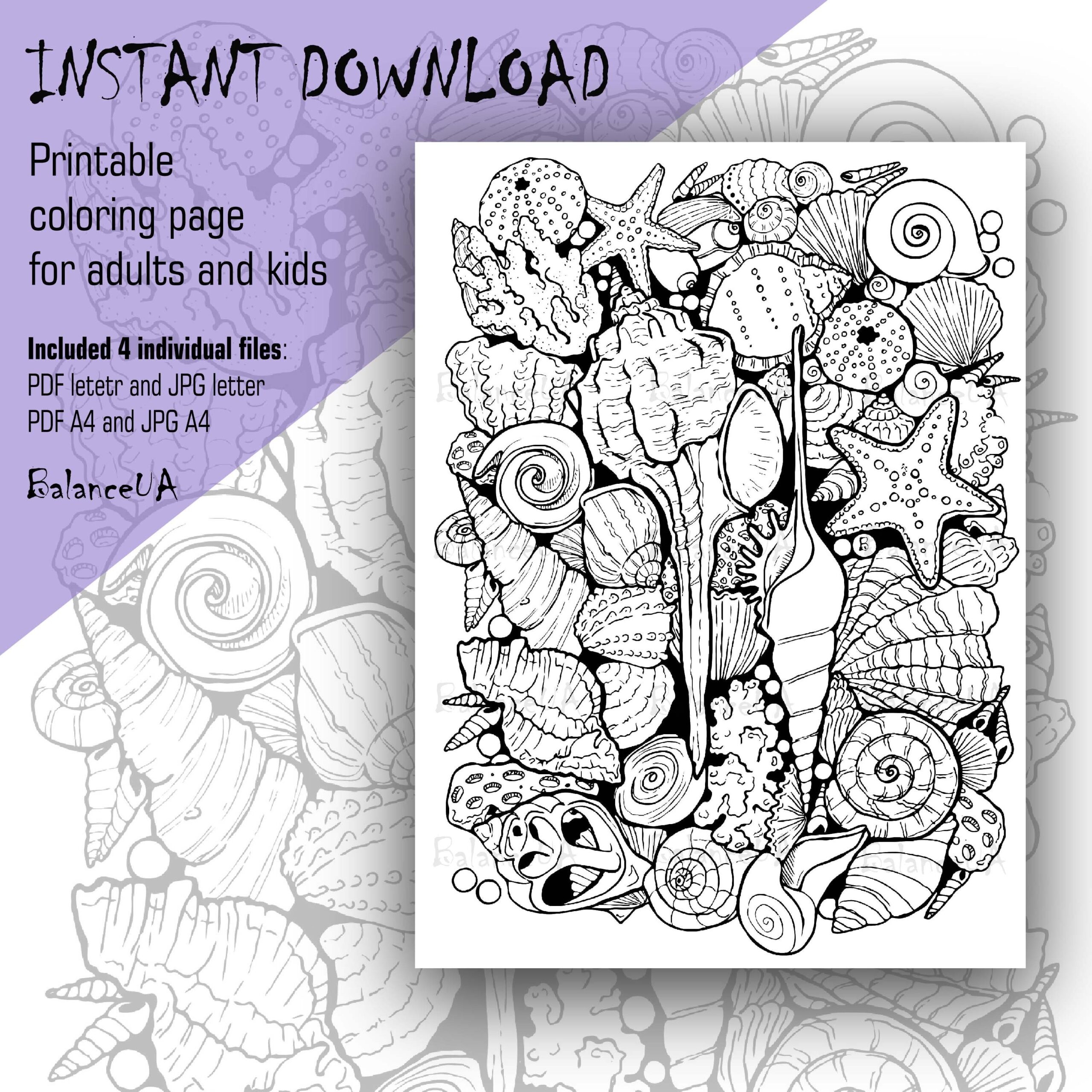 Printable Coloring Page Nautical Coloring Page 8 5 X 11 And A4 Coloring Sheets For Adult And