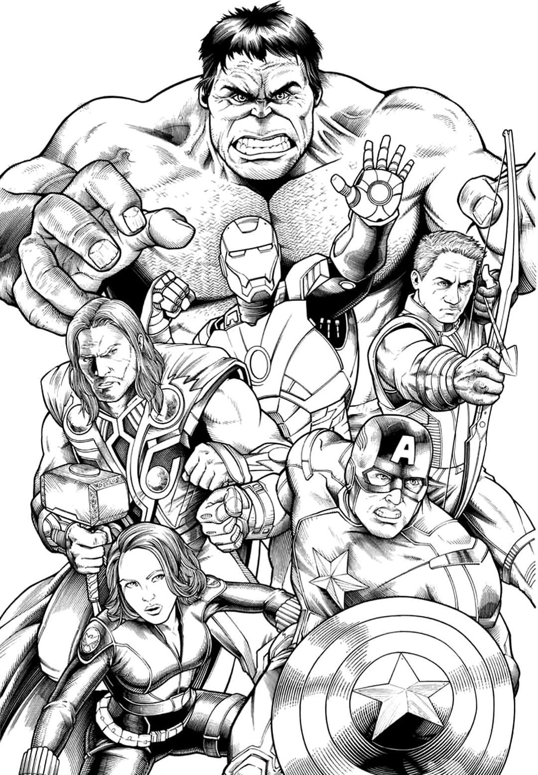 Superhero Color Pages Printable Avengars