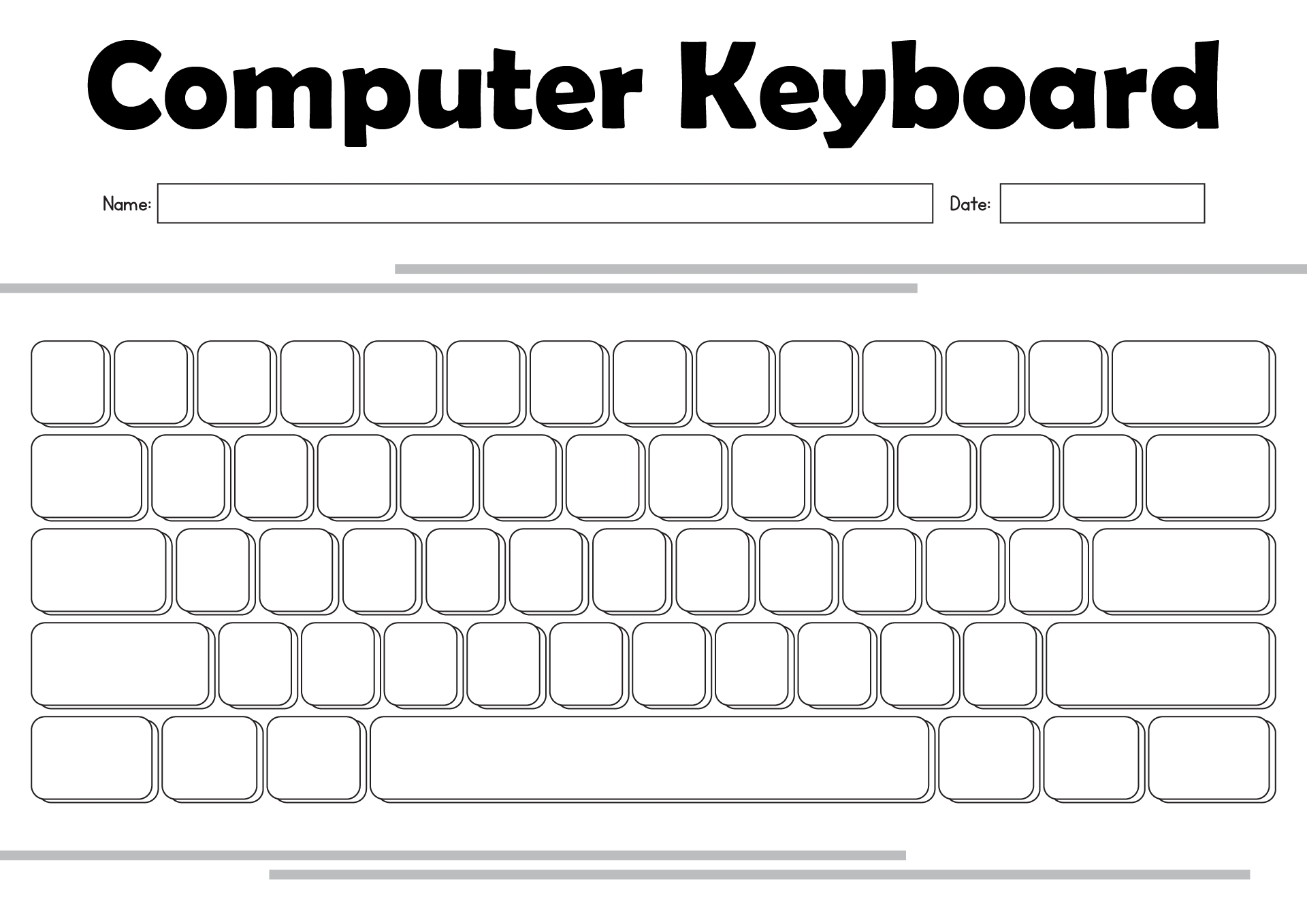 Keyboard Coloring Page Printable