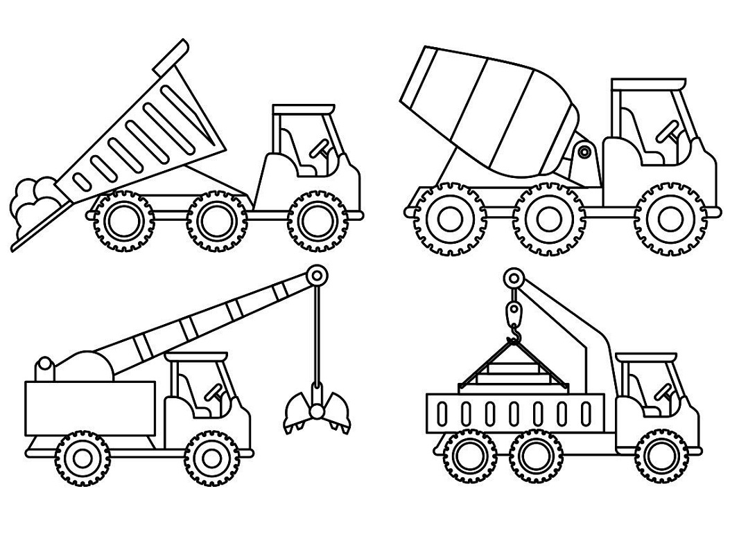 Printable Construction Vehicle Coloring Pages