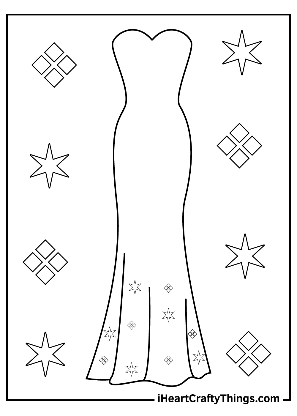 Printable Coloring Pages Dresses