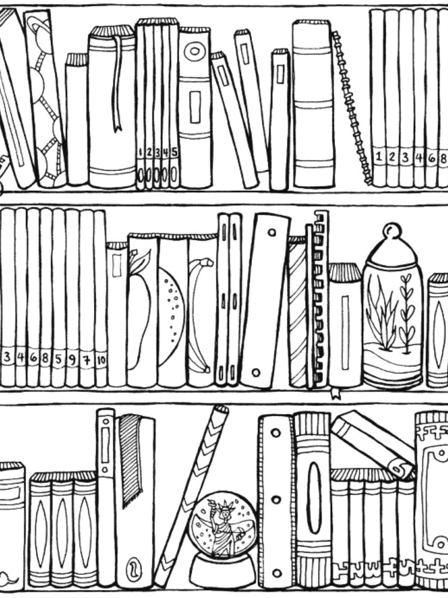 Printable Library Coloring Pages